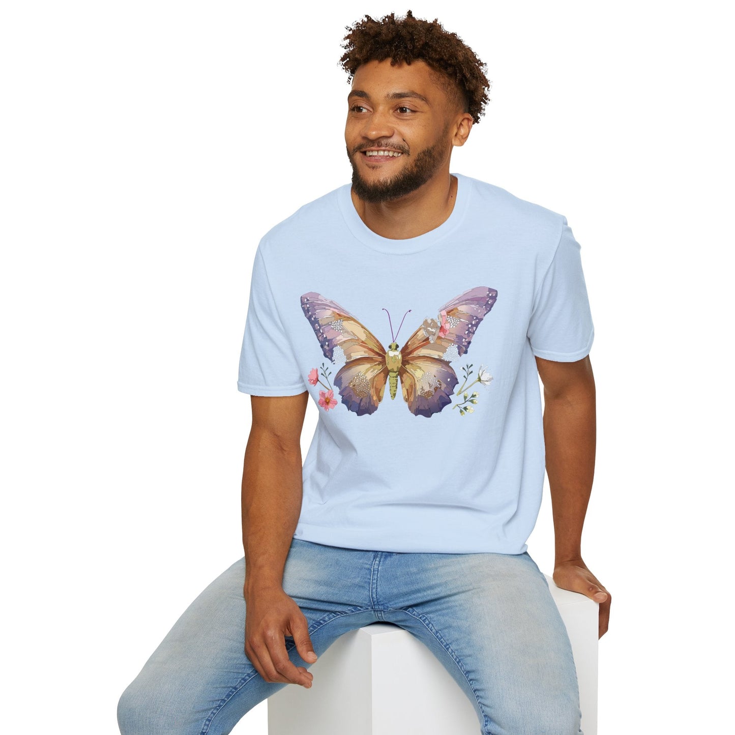 Monarch Butterfly Shirt Unisex Short Sleeve Tee Gildan Softstyle 64000 100 Percent Ring Spun Cotton