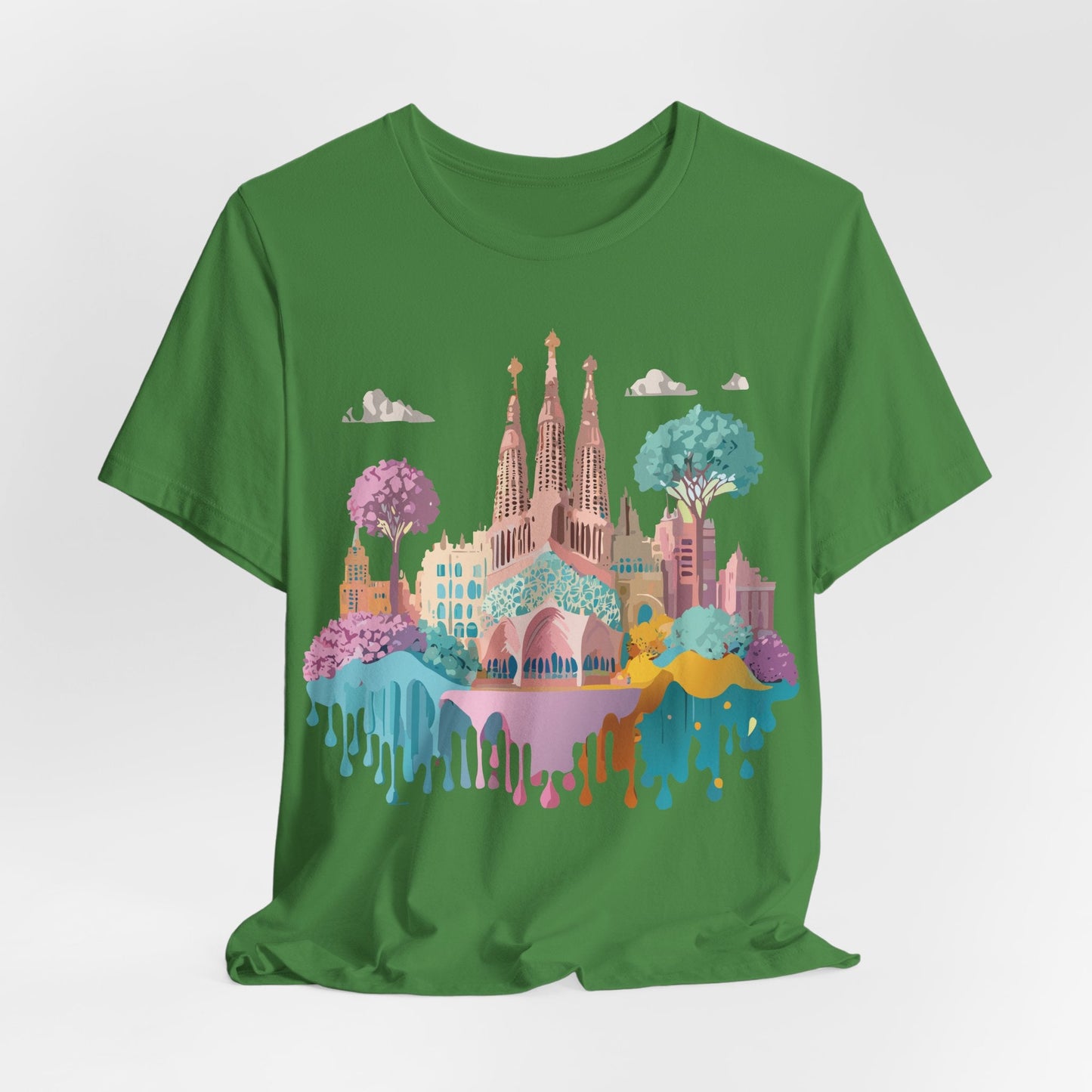 Barcelona Tourist Shirt Unisex Graphic Tee Featuring Original Vintage Art Adelpha