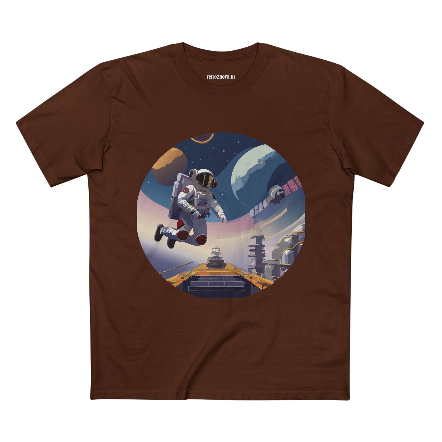Cosmos Astronaut Shirt Unisex Premium Cotton Tee Original Art Design Retro2Nova CS 31