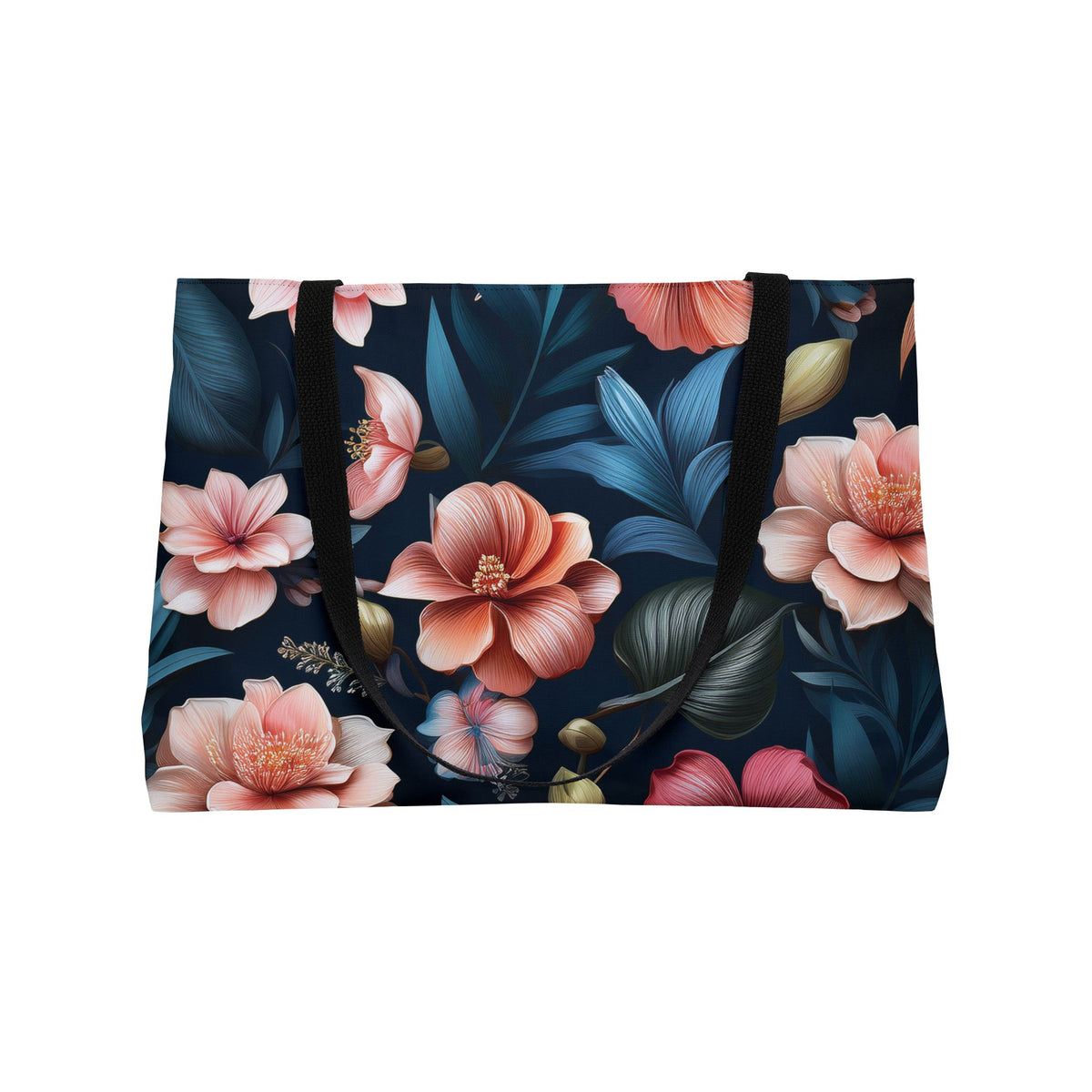 Floral Print Poly Canvas Weekender Bag 13