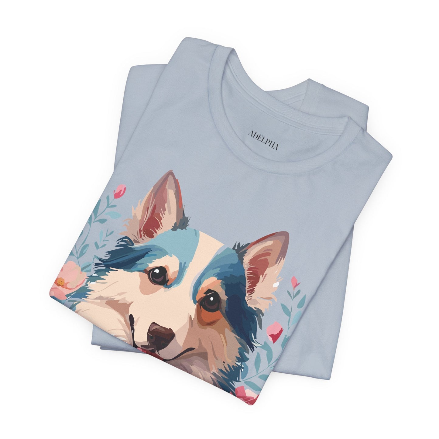 Unisex Graphic Dog Shirt Vintage Inspired Tee Art Design By Adelpha Premium Short Sleeve