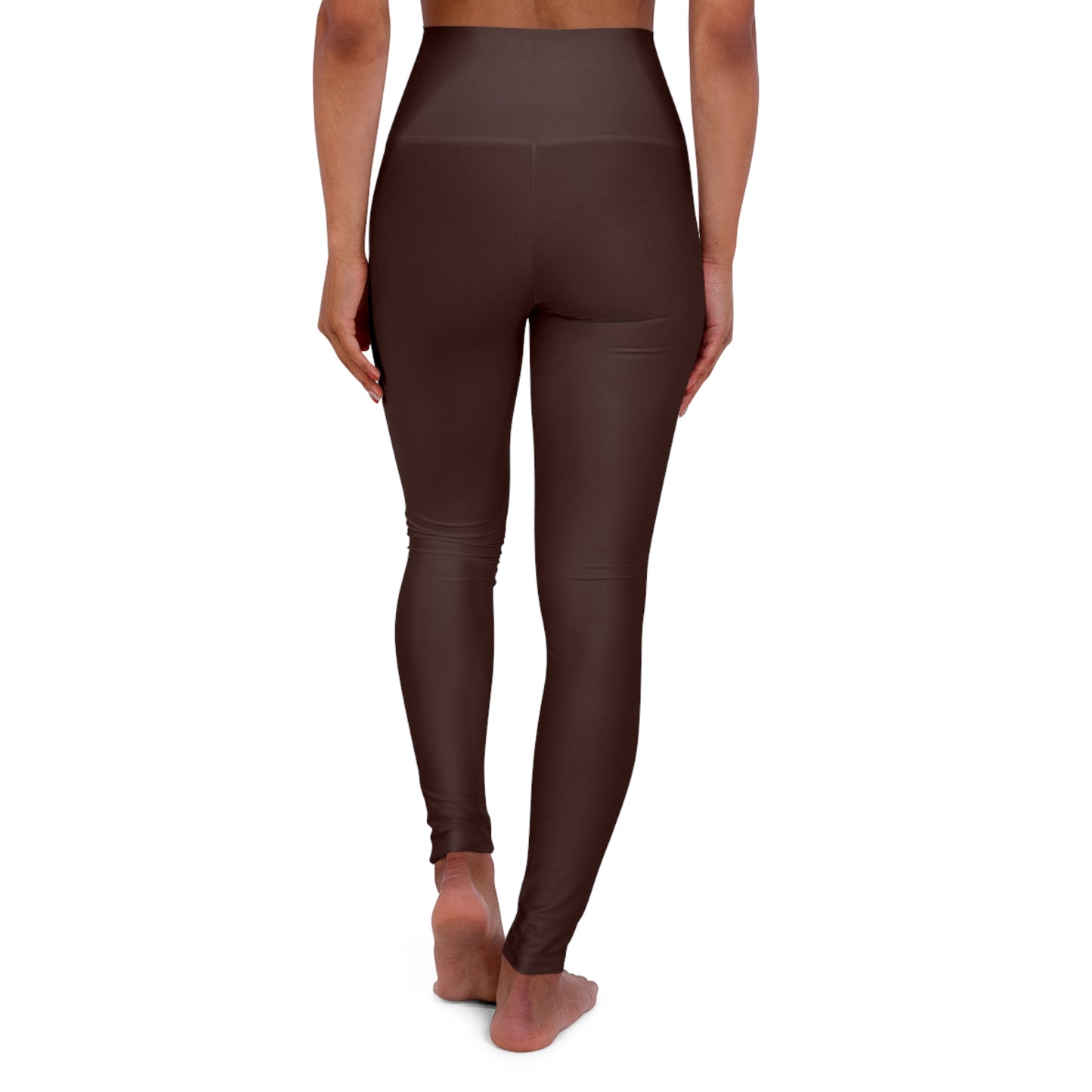 High-Waist Rich Mahogany Yoga Leggings Comfortable Brown Women's Seamless Poly-Span Activewear