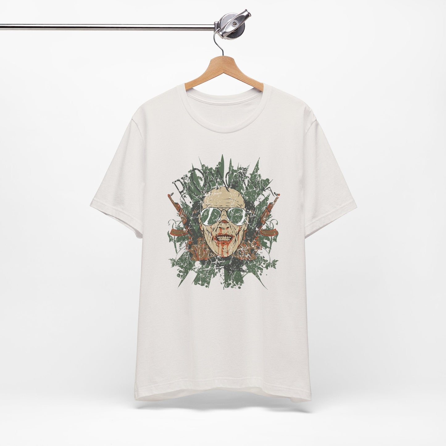 Retro Skull Floral Graphic Design Unisex Cotton T-Shirt G-2