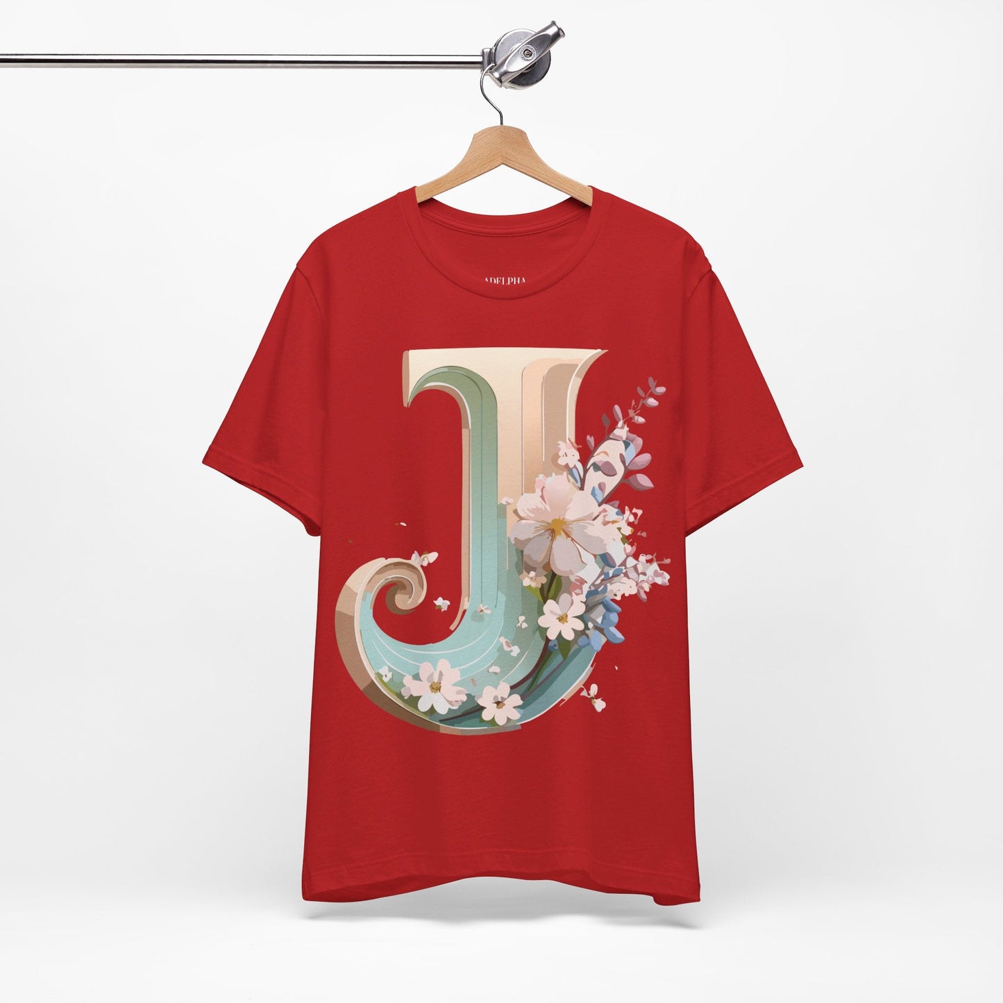 Letter J Graphic Tee Unisex Vintage Inspired Art From Adelpha Short Sleeve Shirt