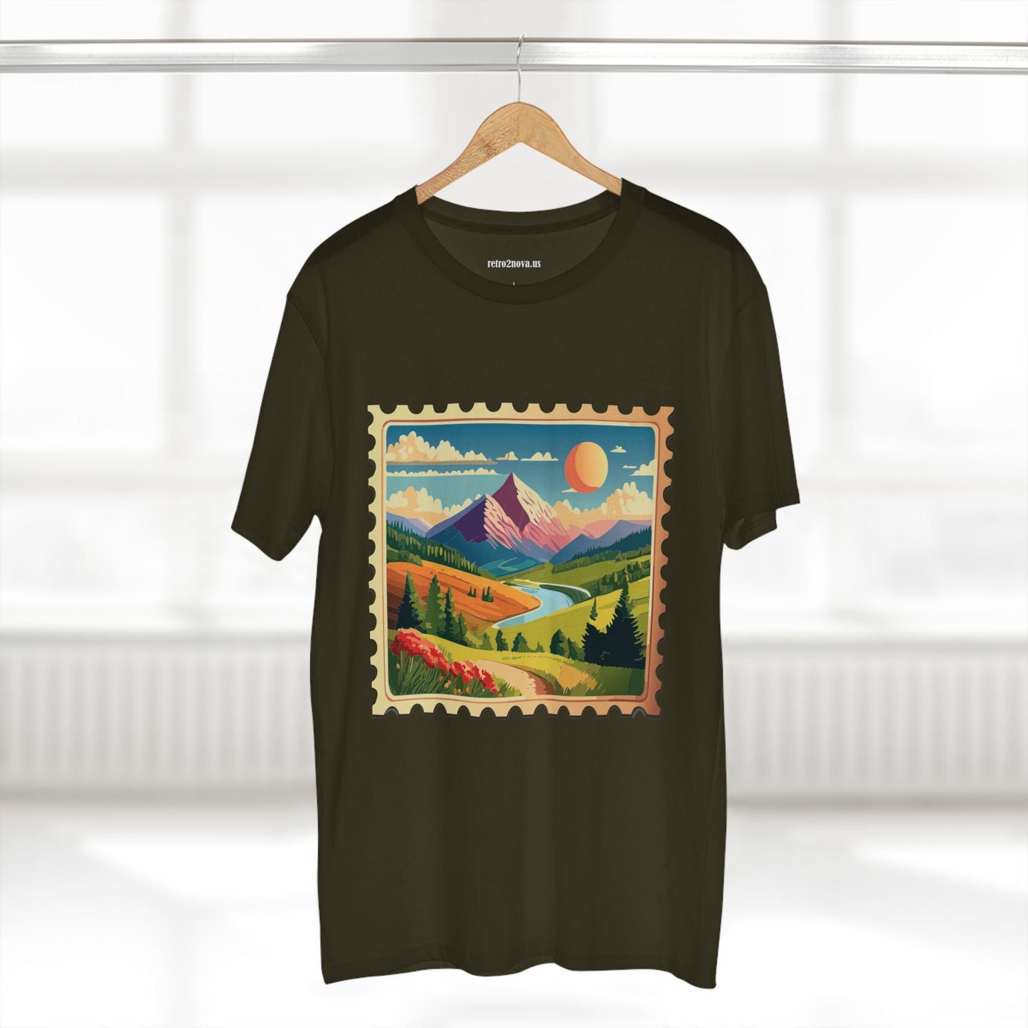 Stamp Shirt Postage Stamp Shirt PS36 Unisex Premium Cotton Tee With Original Art Design Retro2Nova