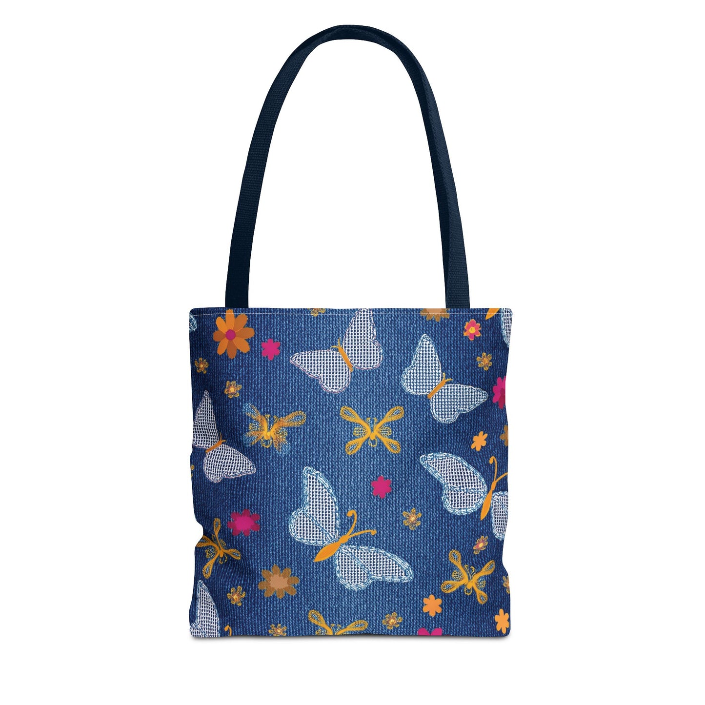 Denim Fabric Imitation Print Unisex Canvas Bag Poly Spun 3 Sizes Tote Bag 170