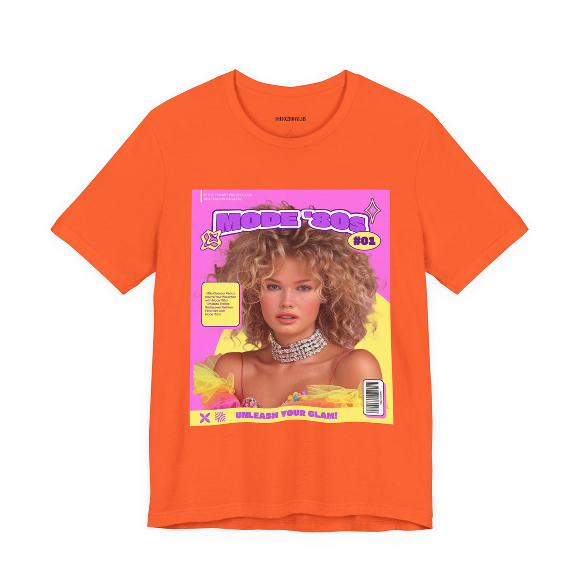 Magazine Cover Graphic Unisex Cotton Bella+Canvas Tee with Retro Poster ab31