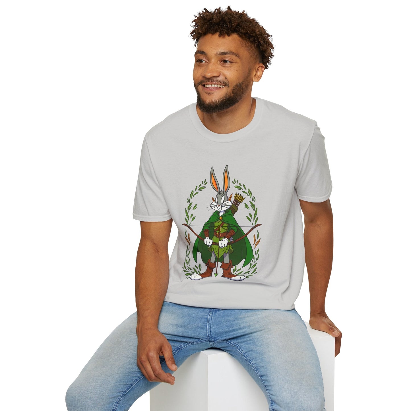 Bugs Bunny T Shirt Cartoon Art Tee Unisex Gildan Softstyle 64000 100 Percent Ring Spun Cotton