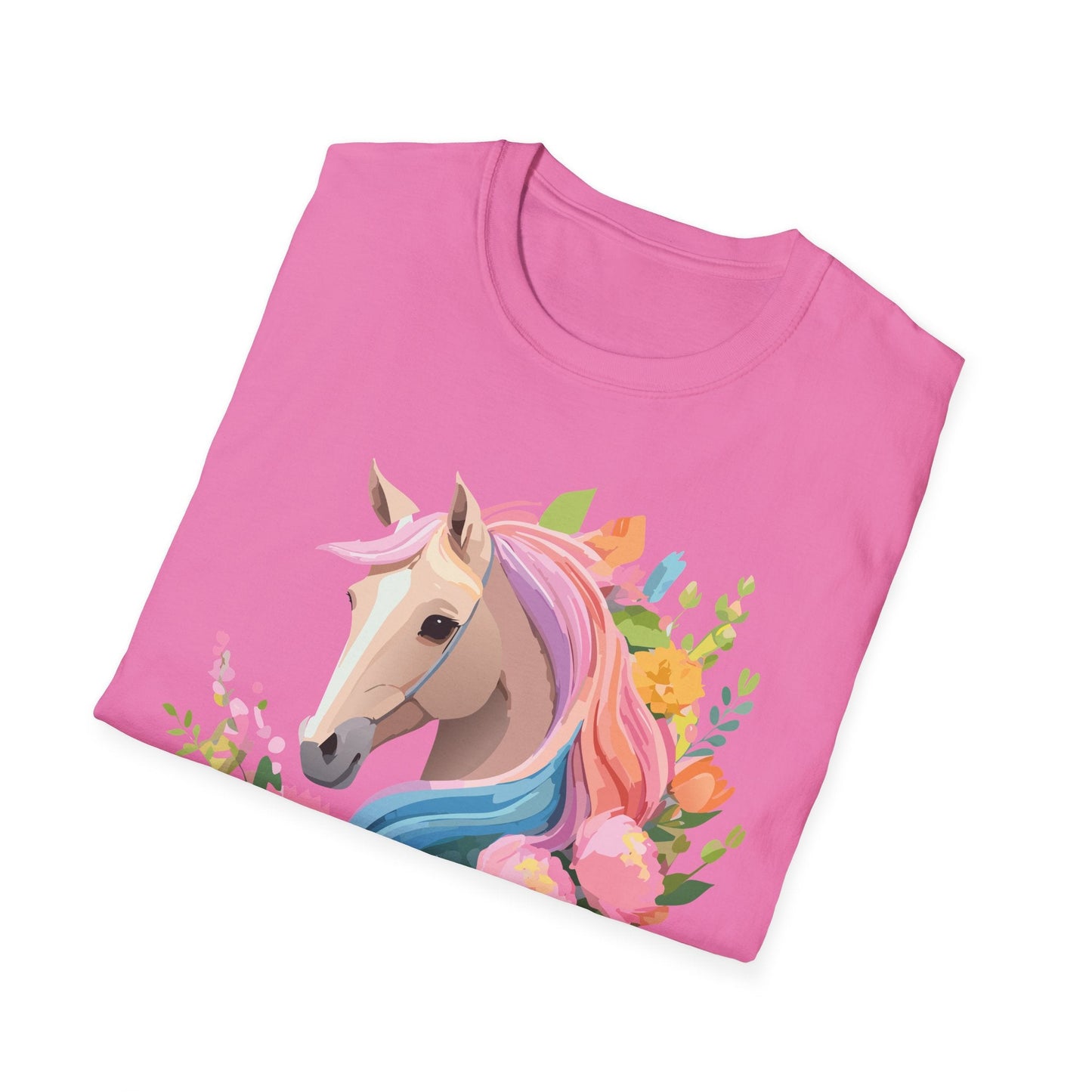 Unisex Horse Shirt Soft Cotton Tee With Animal Artwork Gildan Softstyle