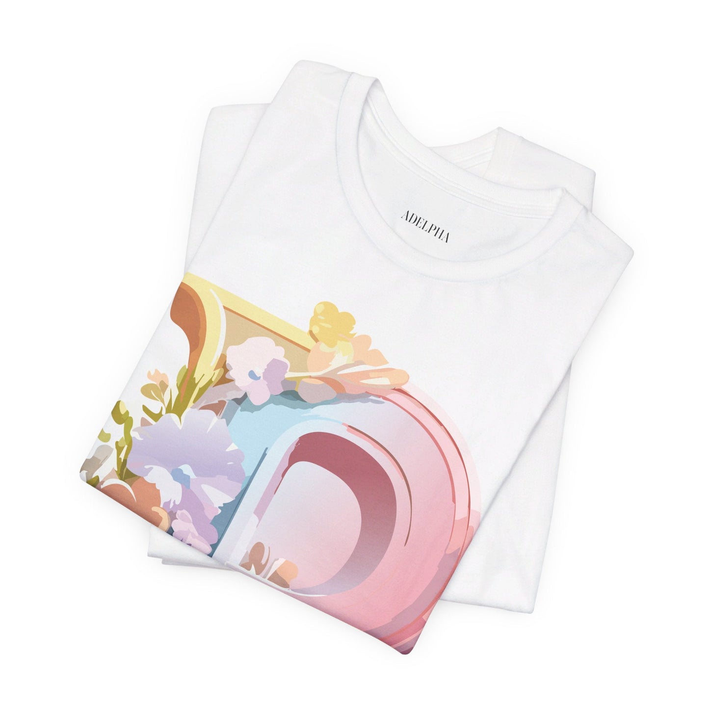 Adelpha Letter P Graphic Tee Unisex Vintage Inspired Art Design Jersey Short Sleeve Shirt