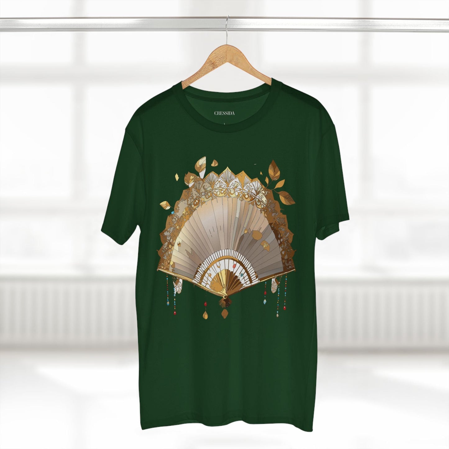 Antique Fan Graphic Design T-Shirt Unisex 100 Cotton Floral Carnival Artwork Tee 12