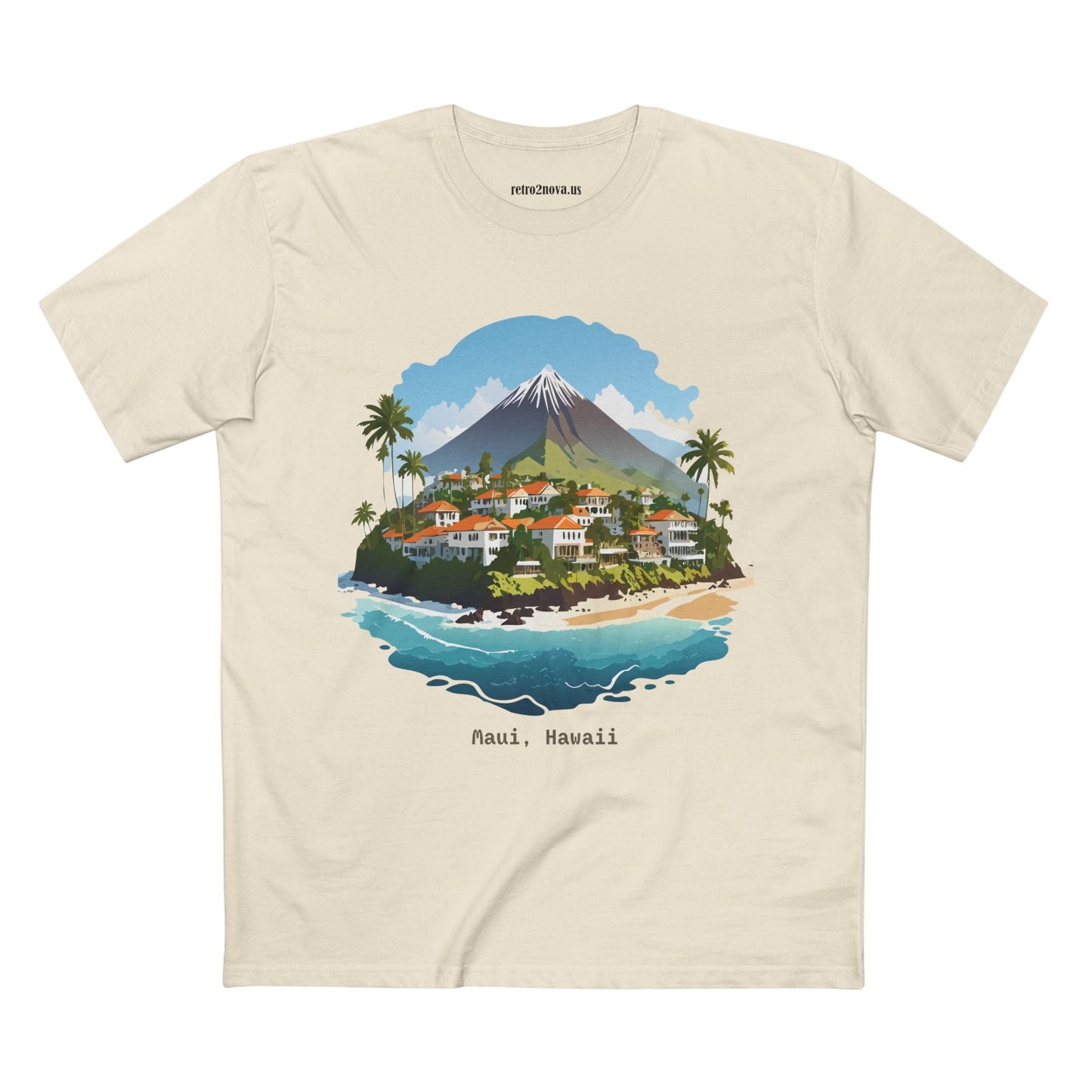 Retro2Nova Travel Shirt Unisex Premium Cotton Tee With Original Hawaii Art Design Art Collection