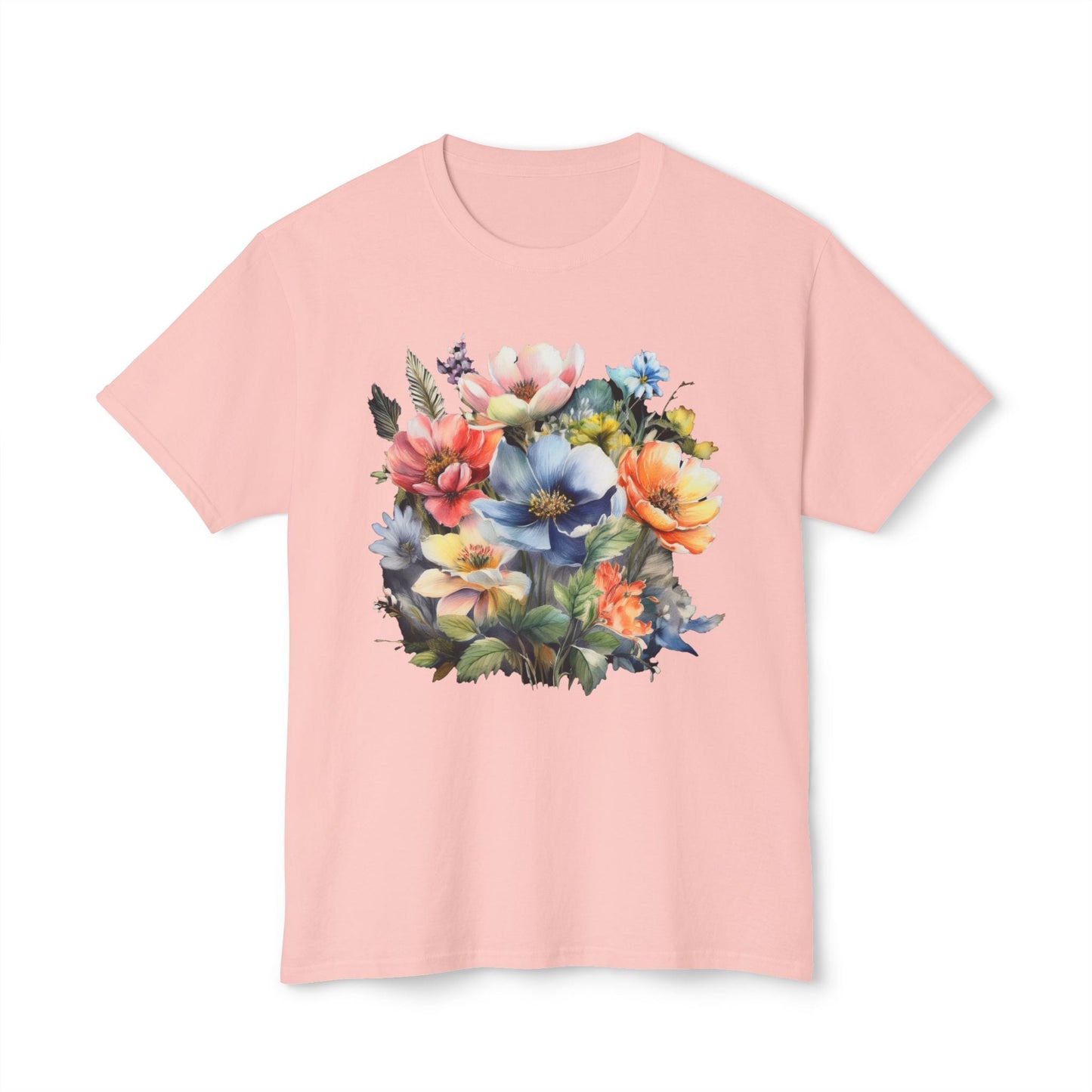 Unisex Floral T Shirt With Vintage Flower Art Print Premium Cotton Tee Soft Breathable Everyday Wear