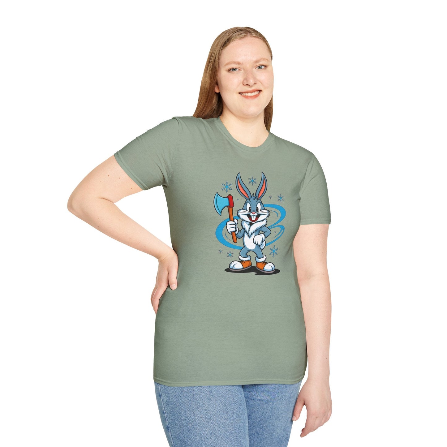 Cartoon Bunny Graphic Unisex Cotton Animal Animation Artwork Design Tee 26