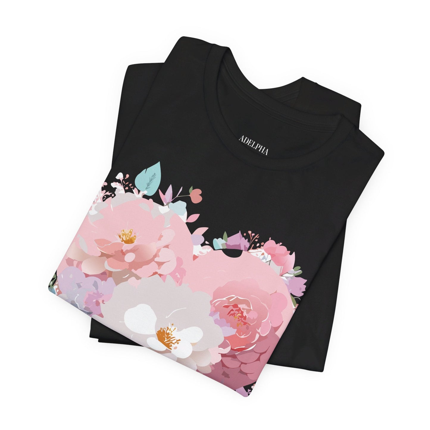 Valentine Day Graphic Unisex 100 Cotton Vintage Artwork with Love and Flower Design Tee 34