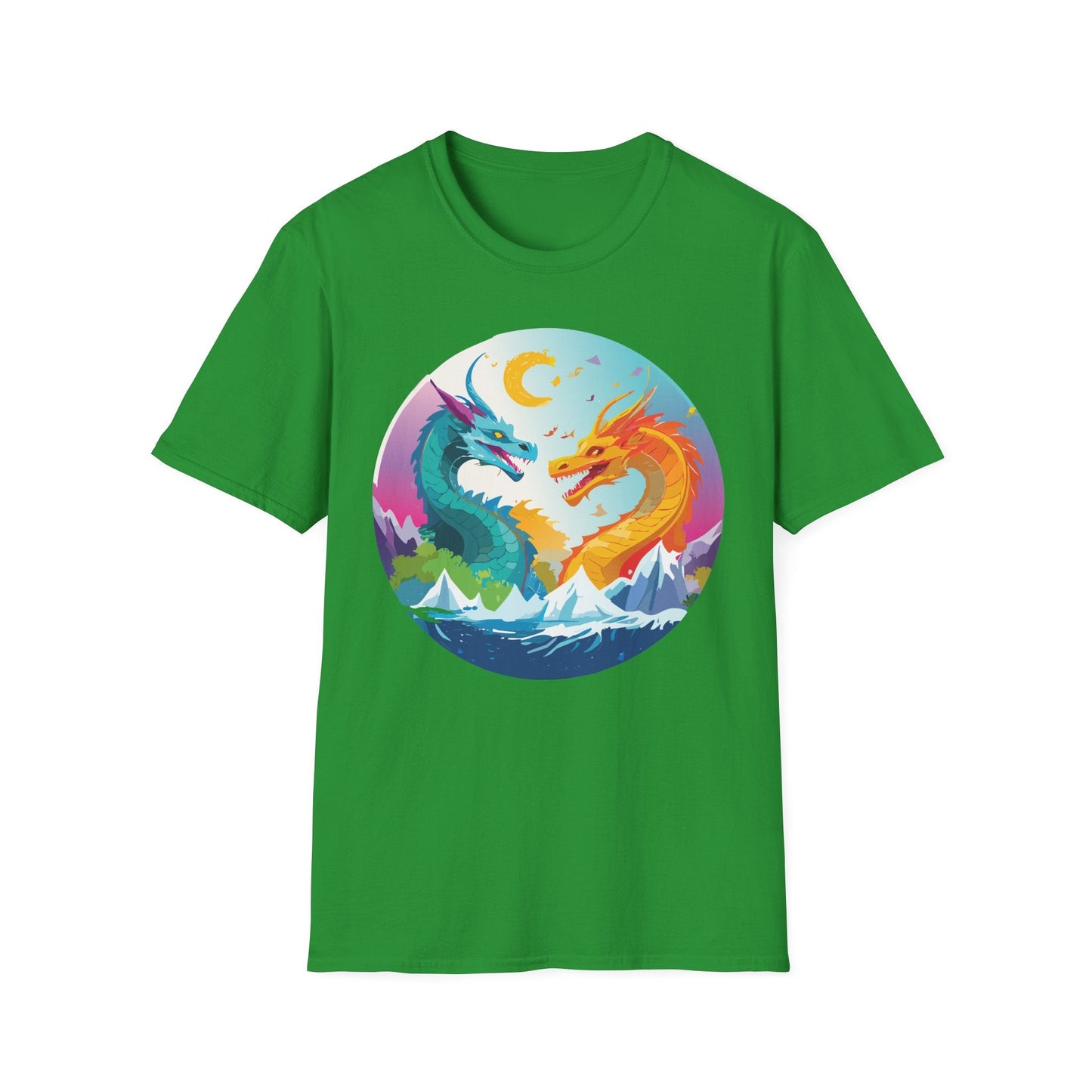 Dragon T Shirt Unisex Gildan Softstyle 64000 Tee Dragon Artwork Animal Print Shirt