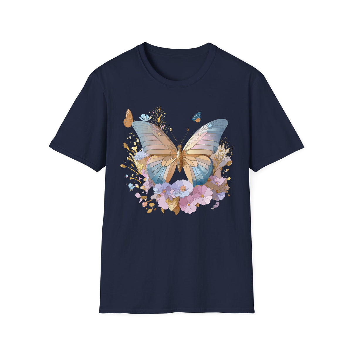 Butterfly Floral Tee — Pastel Garden Butterfly Graphic Tee Unisex 100 Cotton Gildan T-Shirt