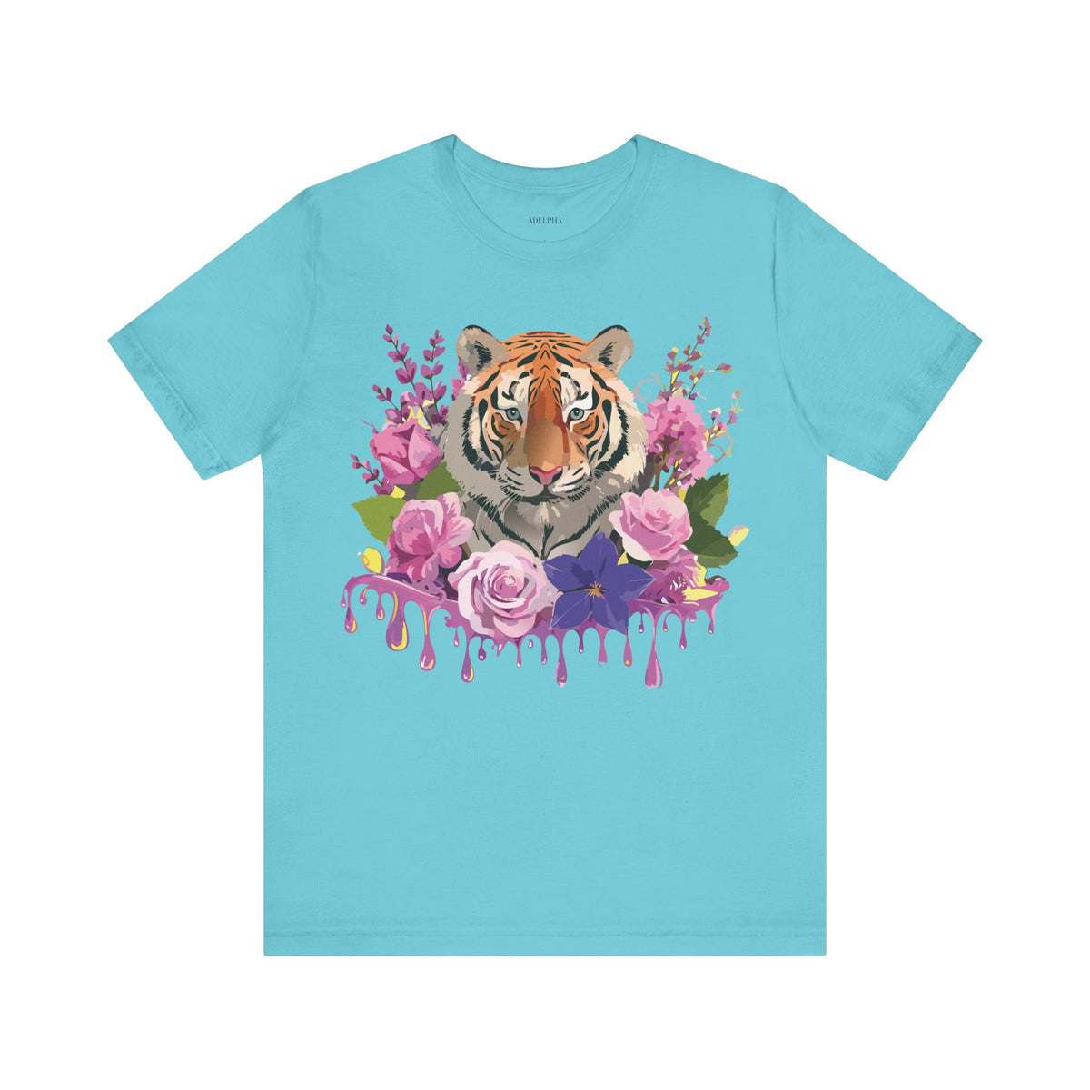 Tiger Graphic Unisex Cotton Bella+Canvas Tee with Art Animal Design e69