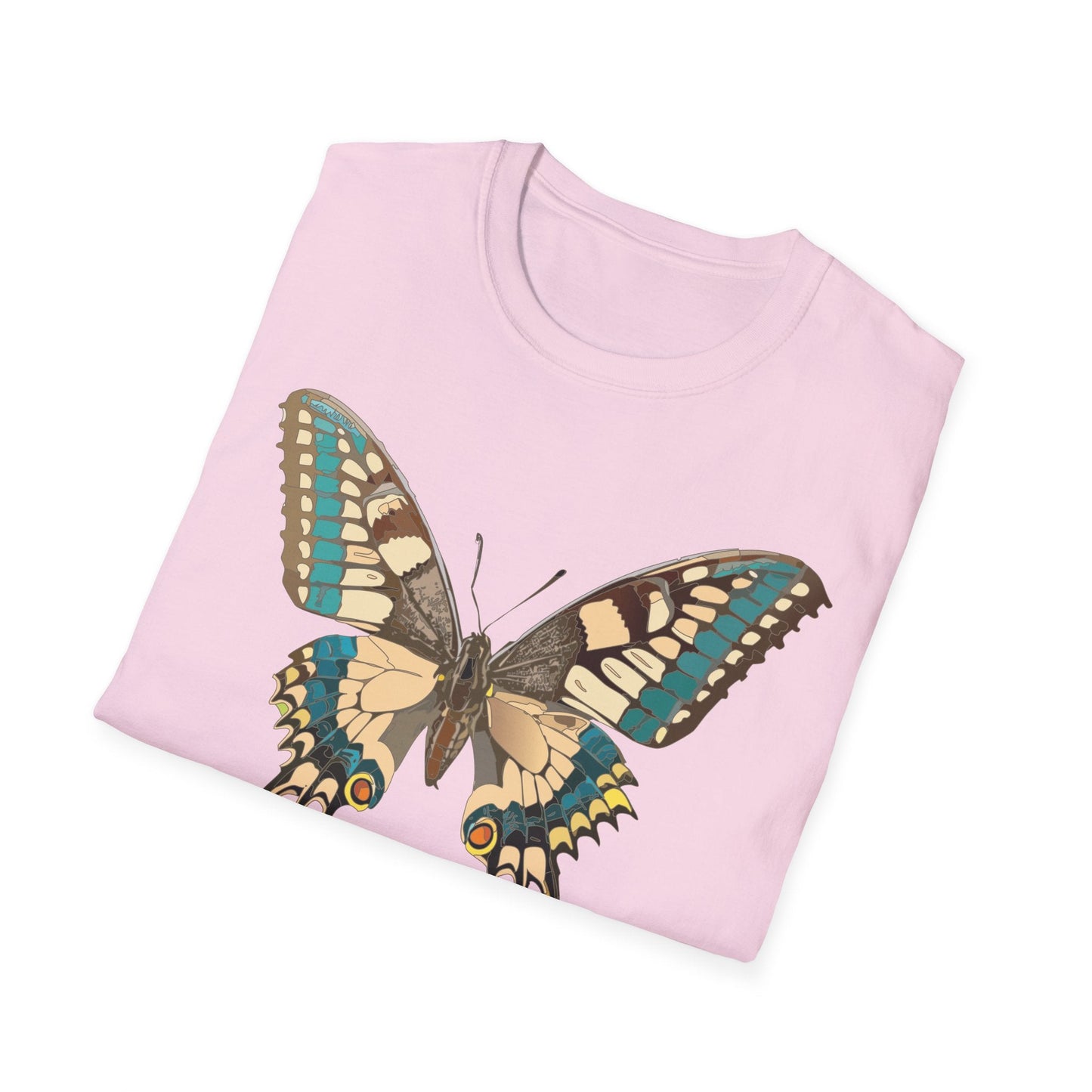 Unisex Butterfly T Shirt Softstyle 64000 Ring Spun Cotton Lightweight Tee Breathable Everyday Comfort