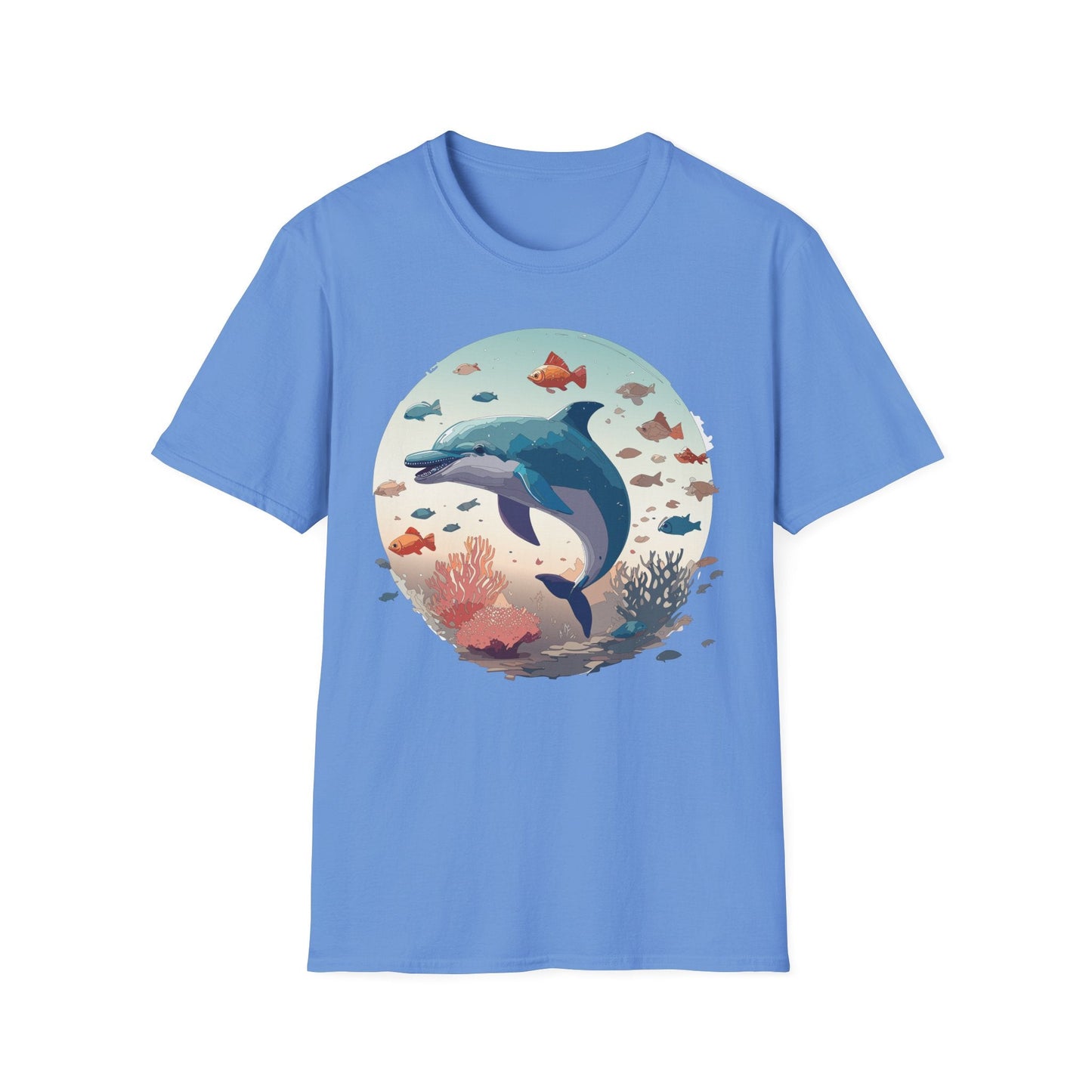 Dolphin Shirt Unisex Softstyle T Shirt Gildan 64000 100 Percent Ring Spun Cotton Lightweight Tee