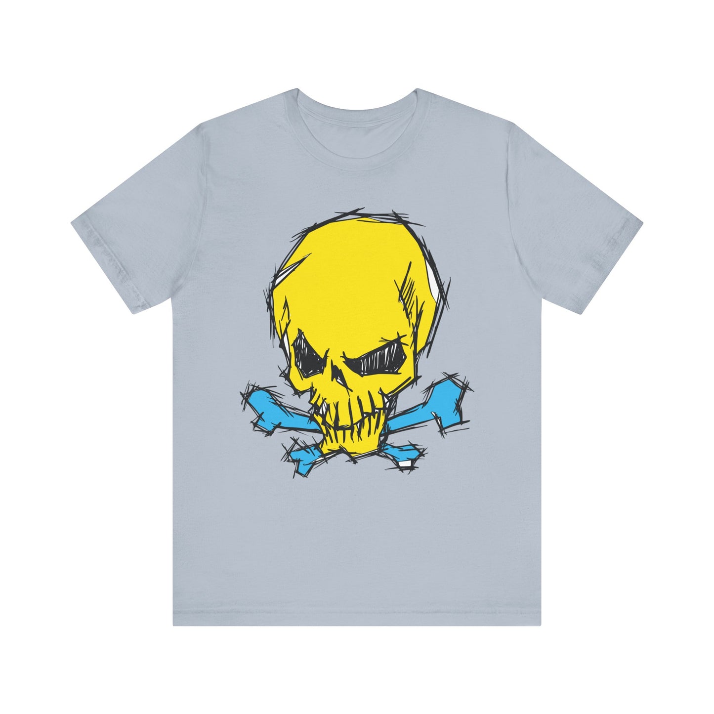 2-Yellow Skull Graphic Design Tee, Skull Shirt, Vintage Tees, Art Design T-Shirt, Vintage Graphic Tee, Art Shirts with Skulls