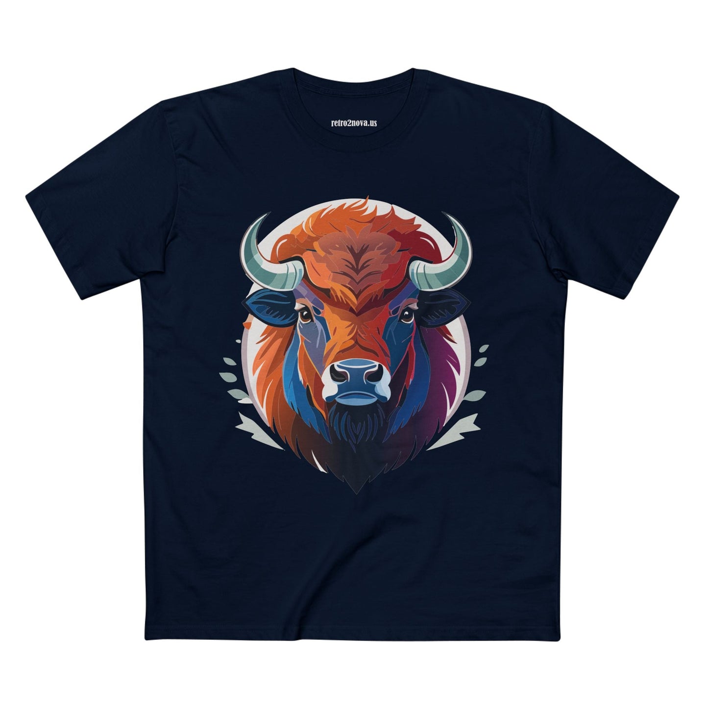 Bison Animal Shirt Unisex Premium Cotton Tee With Original Art Design From Retro2Nova Art Collection Edition