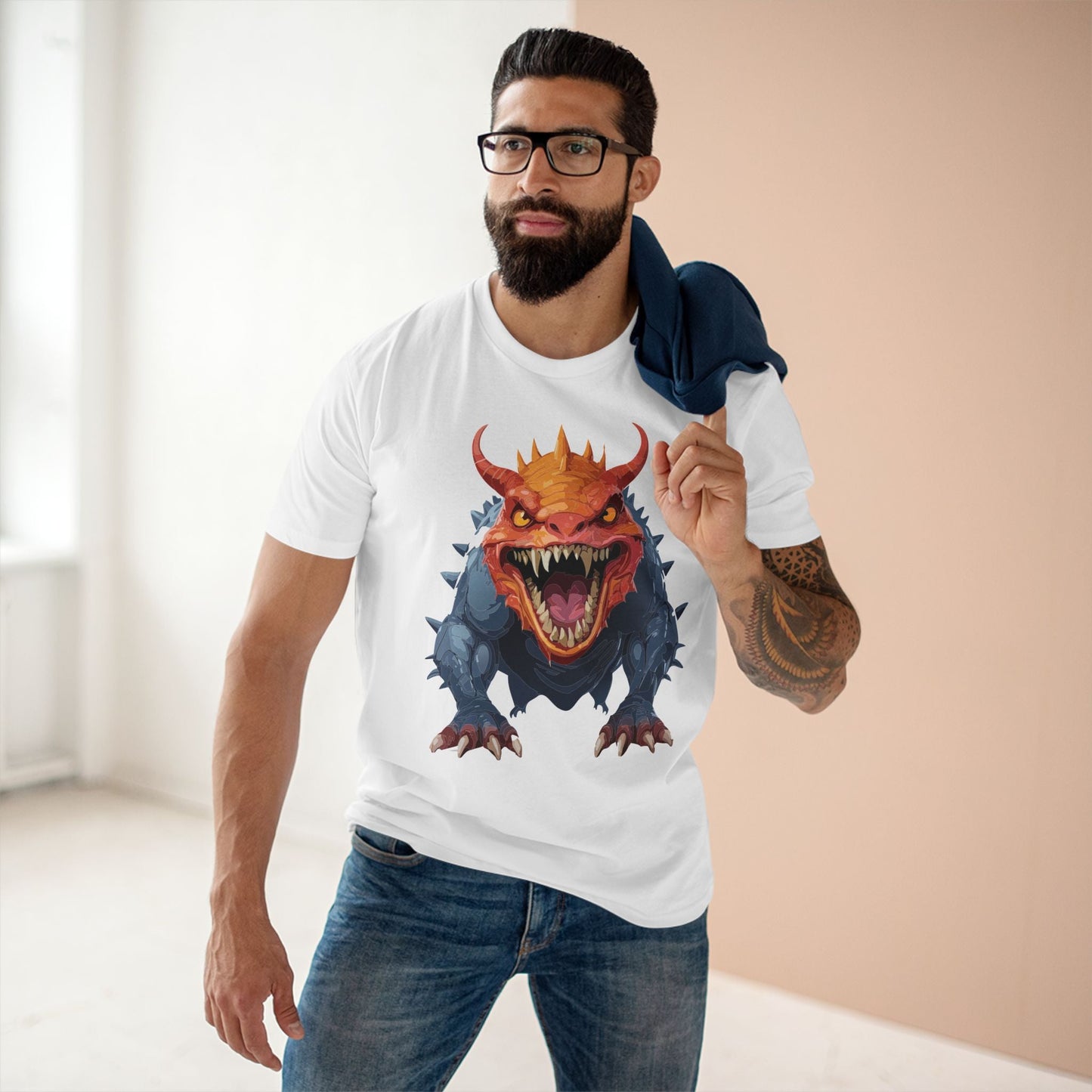 Cartoon Monsters Graphic Unisex 100 Cotton Staple Tee 29