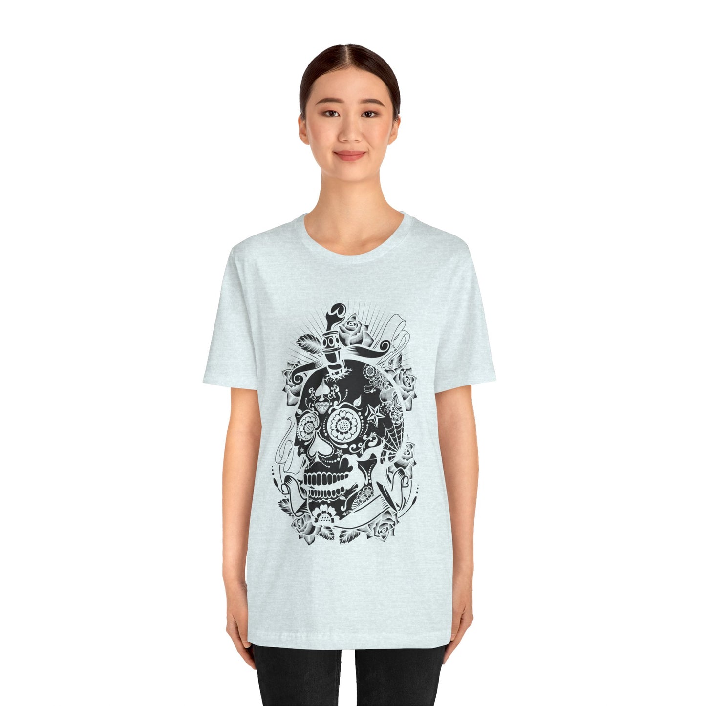 Unisex Cotton Tee Shirt with Skull