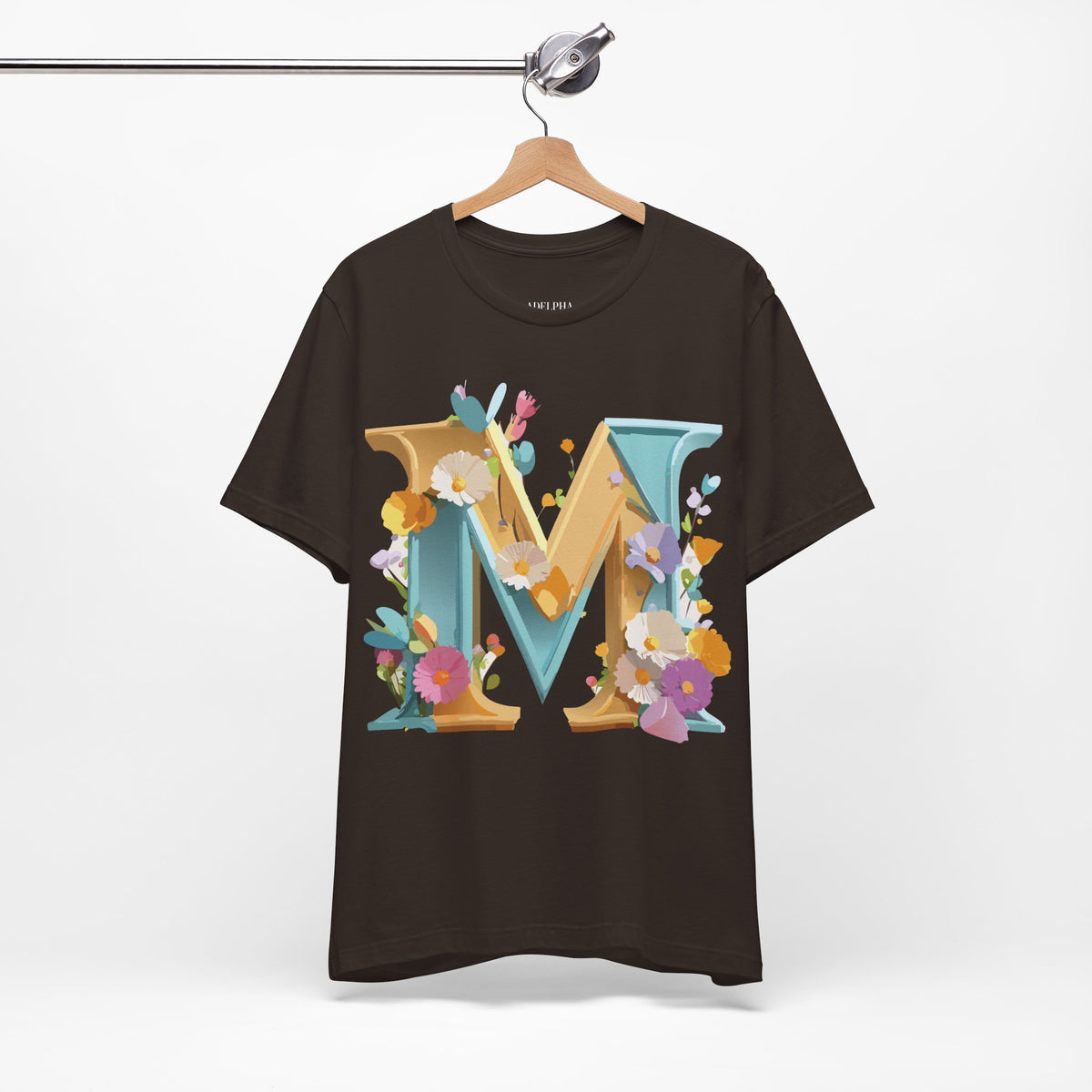 Letter M Graphic Unisex Cotton Bella+Canvas Tee with Art Letter Design