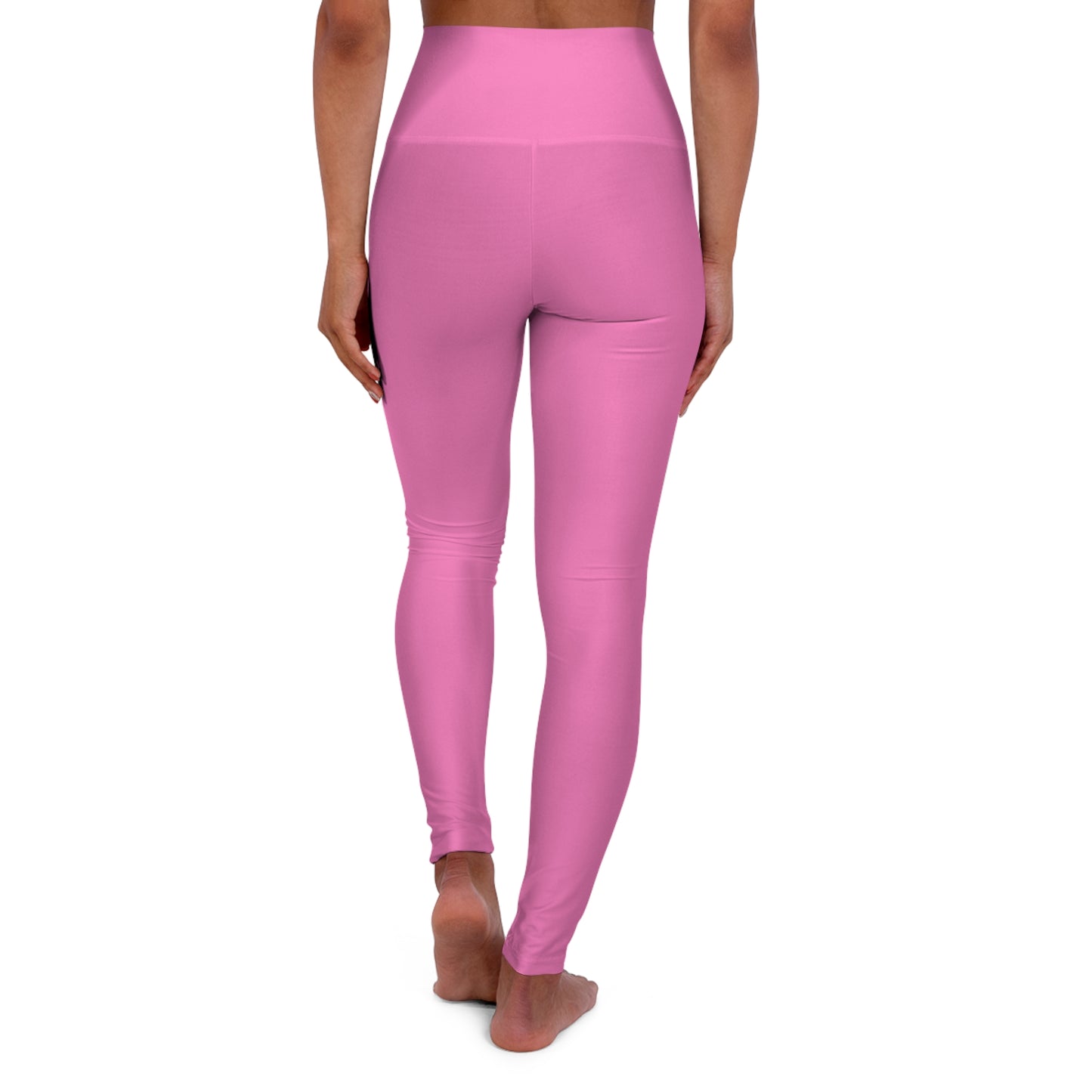 High-Waisted Pink Carnation Yoga Leggings Women's Seamless Poly-Span Stretchy Pink Activewear Pants