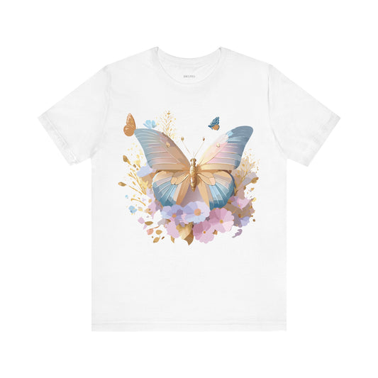 Butterfly Graphic Unisex Cotton Bella+Canvas Tee with Art Design n35