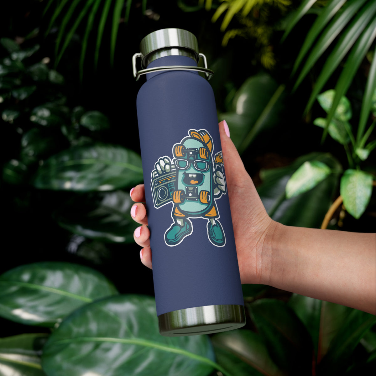 22oz Copper Insulated Water Bottle with Cartoon Design - CV57