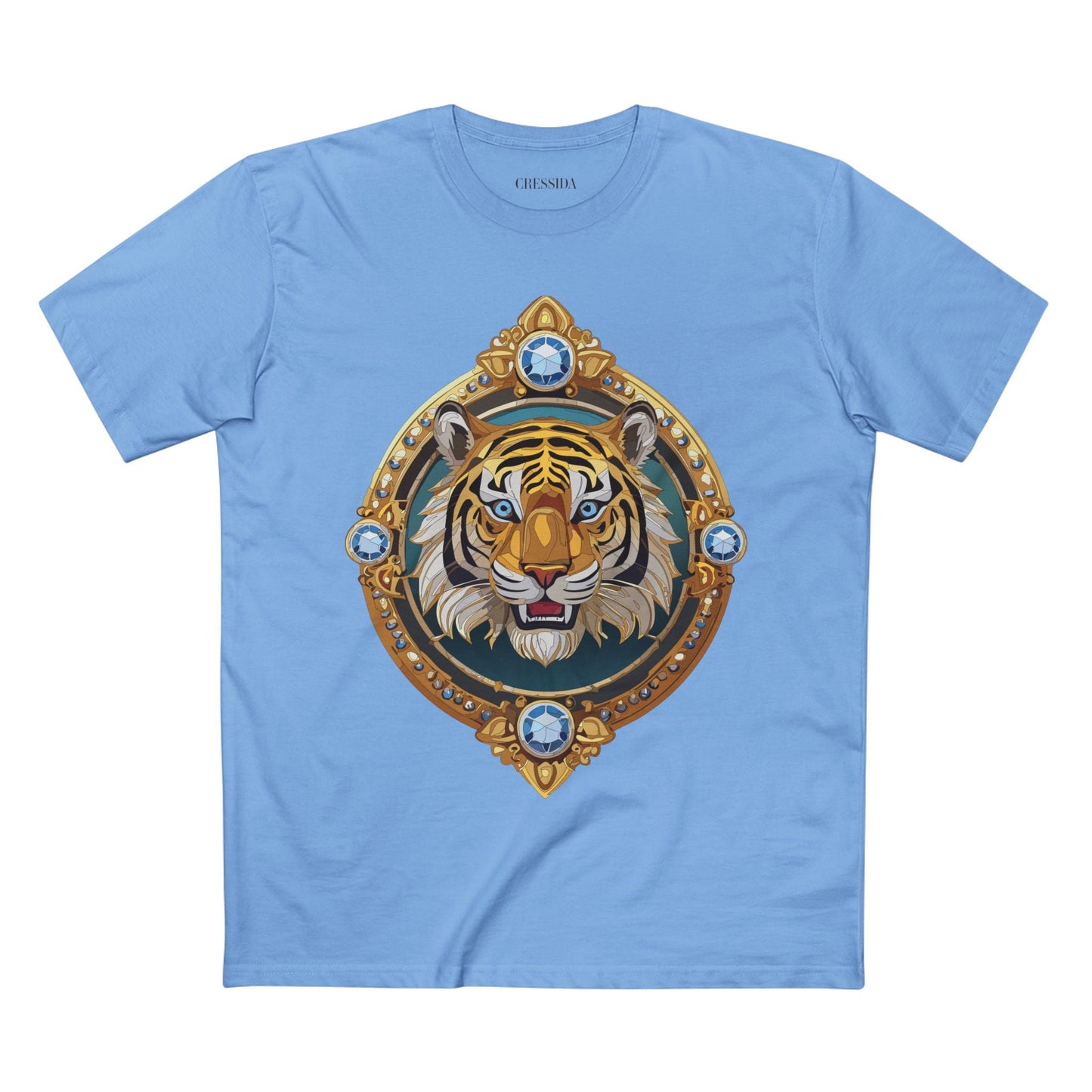 Tiger Graphic Unisex 100 Cotton Tee With Unique Animal Golden Medallion Art Design 6