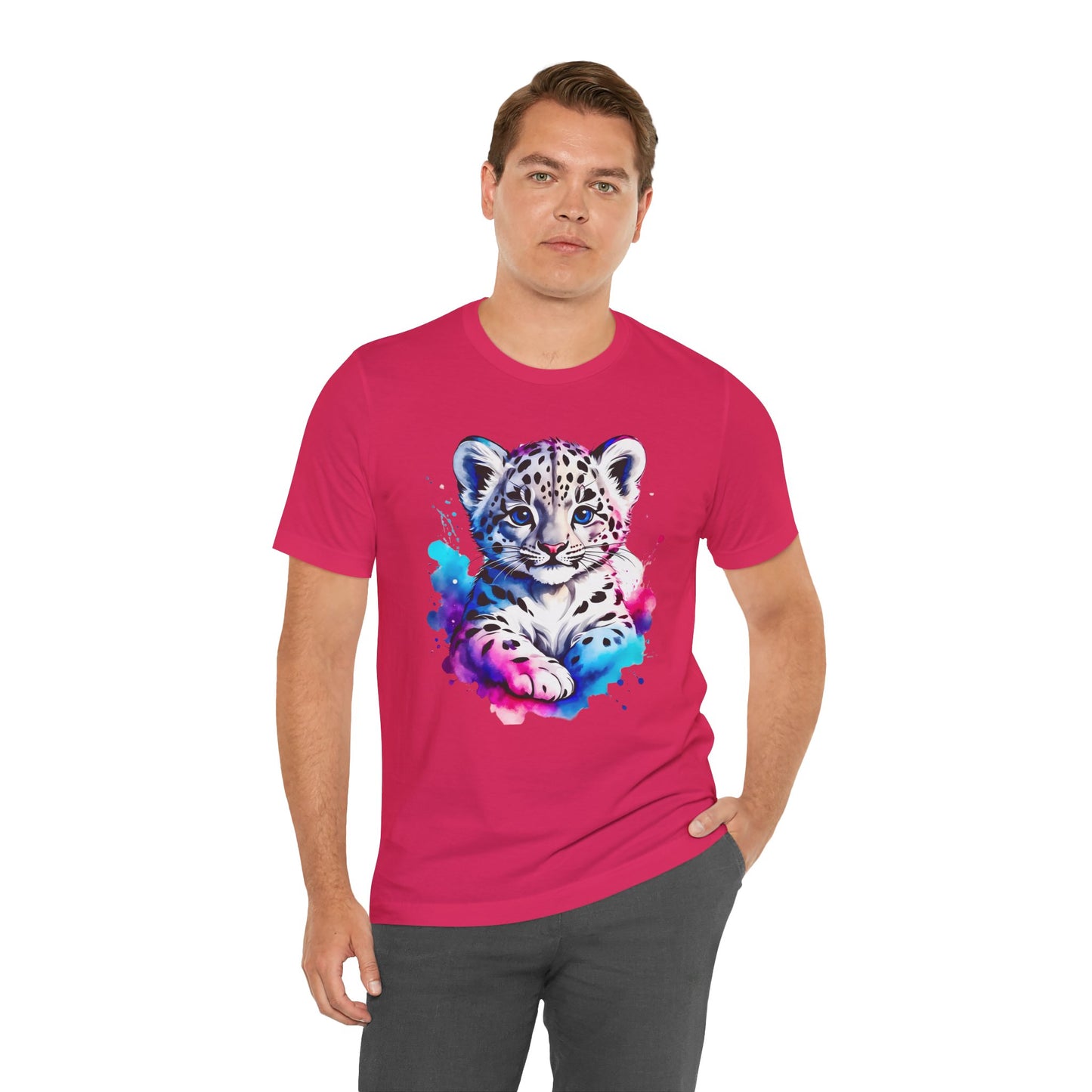 Baby Leopard Shirt, Cute Leopard Tee Shirt, Animal T-Shirt, Gepard Top, Animal Tees, Art Design T-Shirt, Graphic Tee