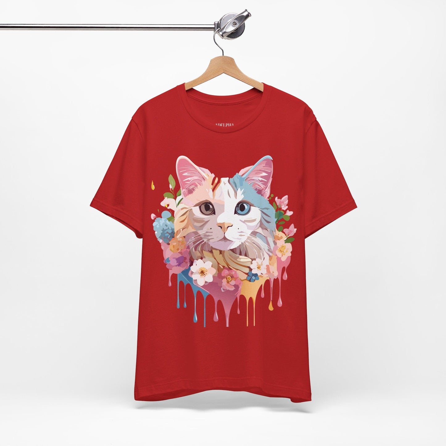 Cat Graphic Tee Unisex Short Sleeve Shirt Featuring Vintage Adelpha Artwork