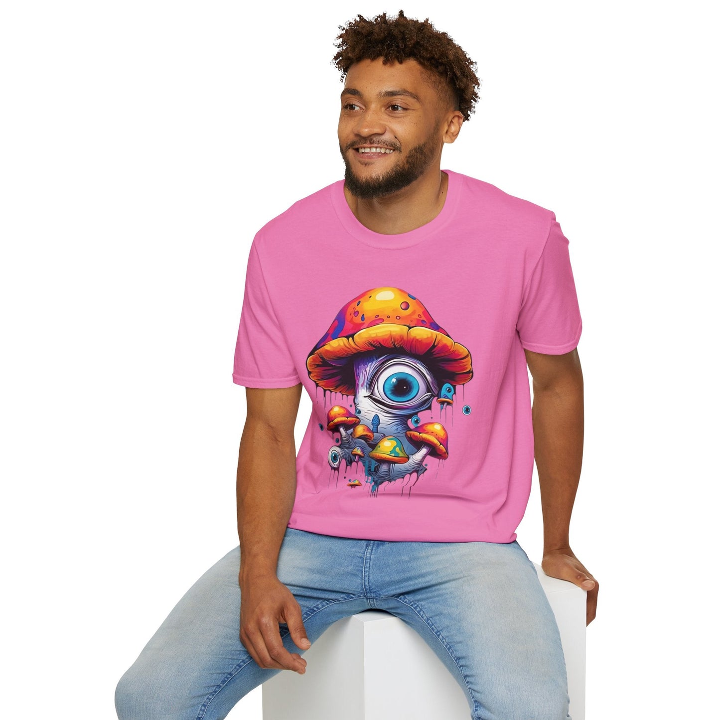 Unisex Mashroom T Shirt With Funny Mashroom Art Design Gildan Softstyle Tee For Everyday Comfort