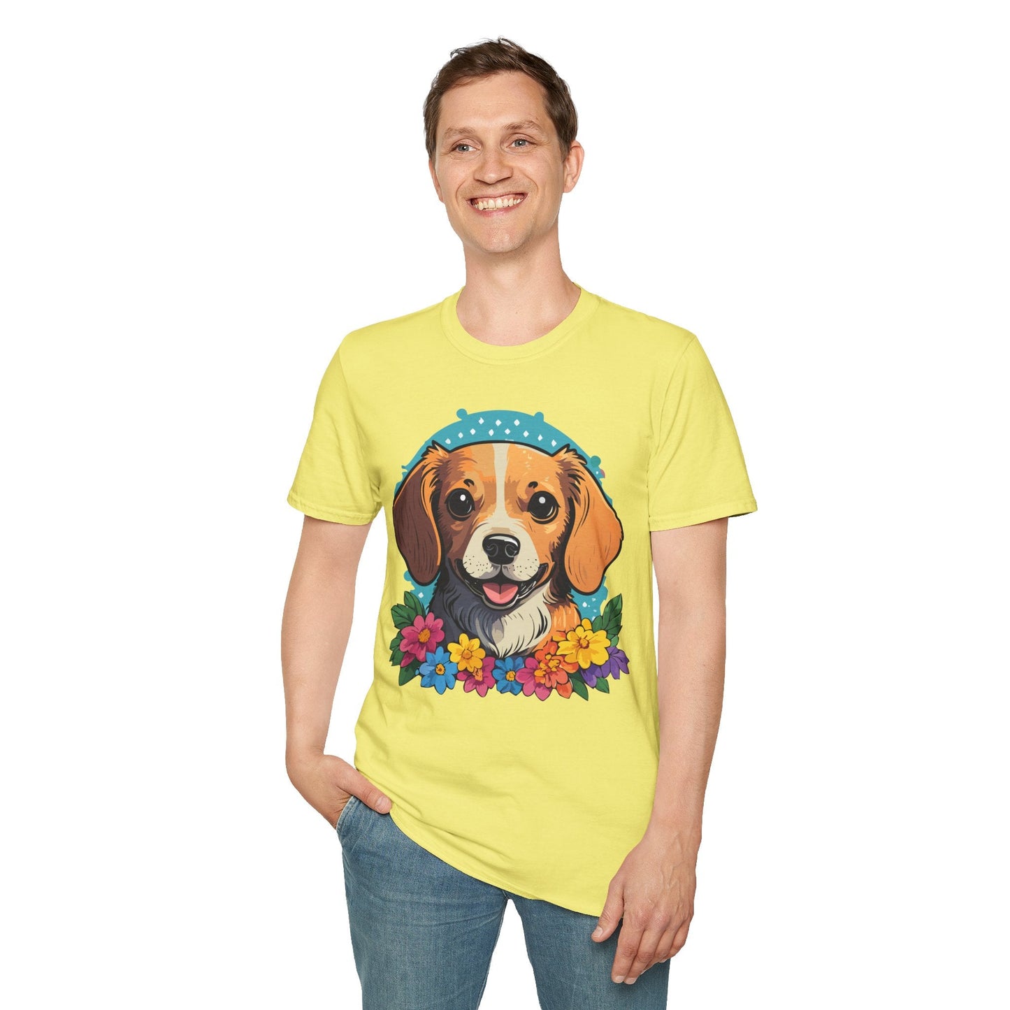 Dog Shirt Unisex Animal Tee Softstyle Cotton Ring Spun Comfort