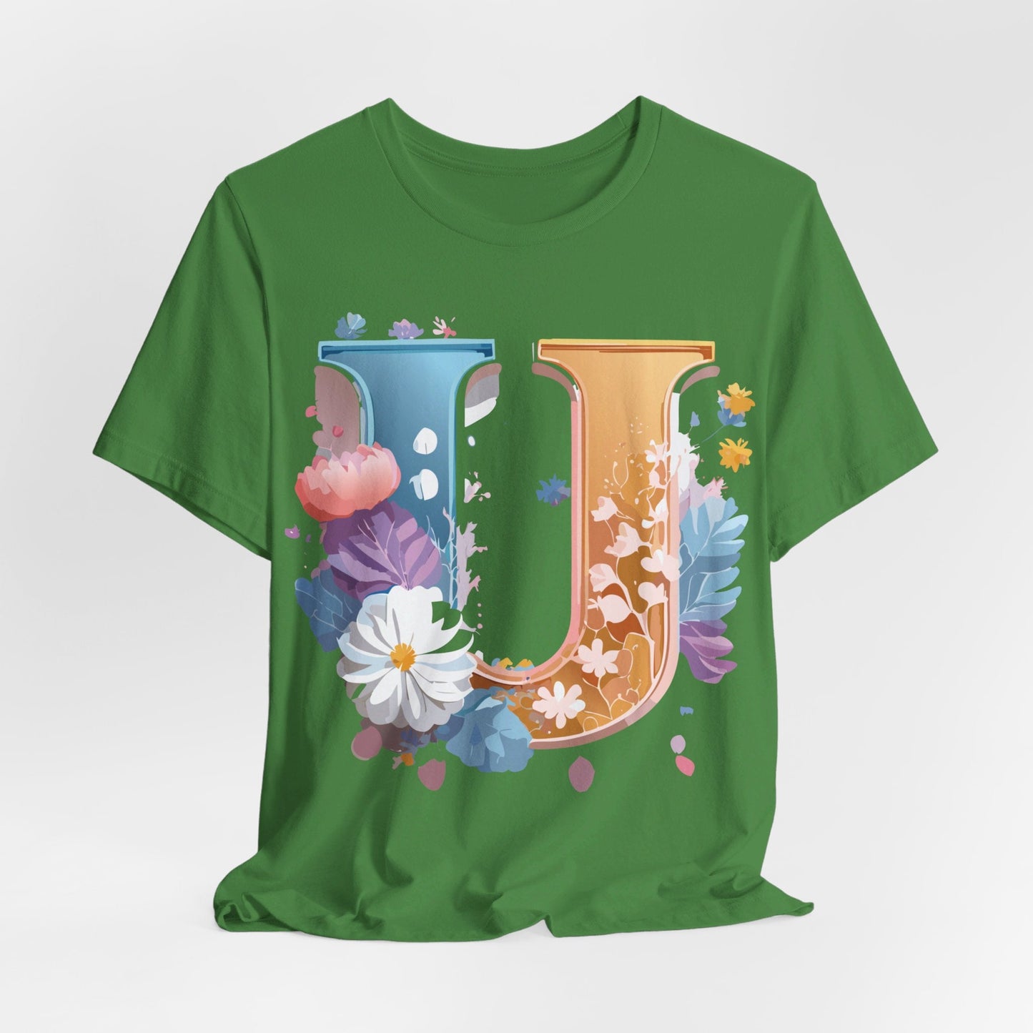 Letter U Graphic Tee Unisex Jersey Short Sleeve Premium Adelpha Art Design Shirt
