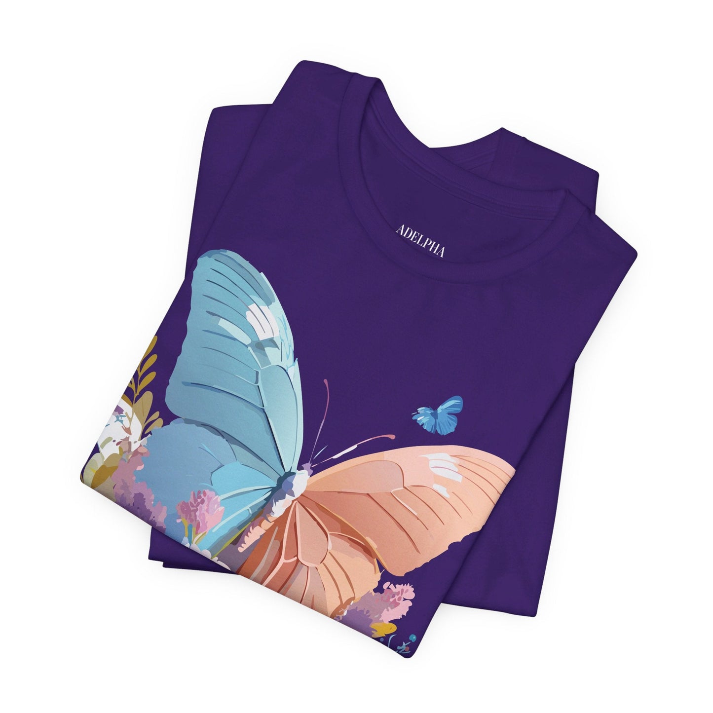 Butterfly Graphic Unisex 100 Cotton Lightweight Vintage Floral Design Jersey Tee 3