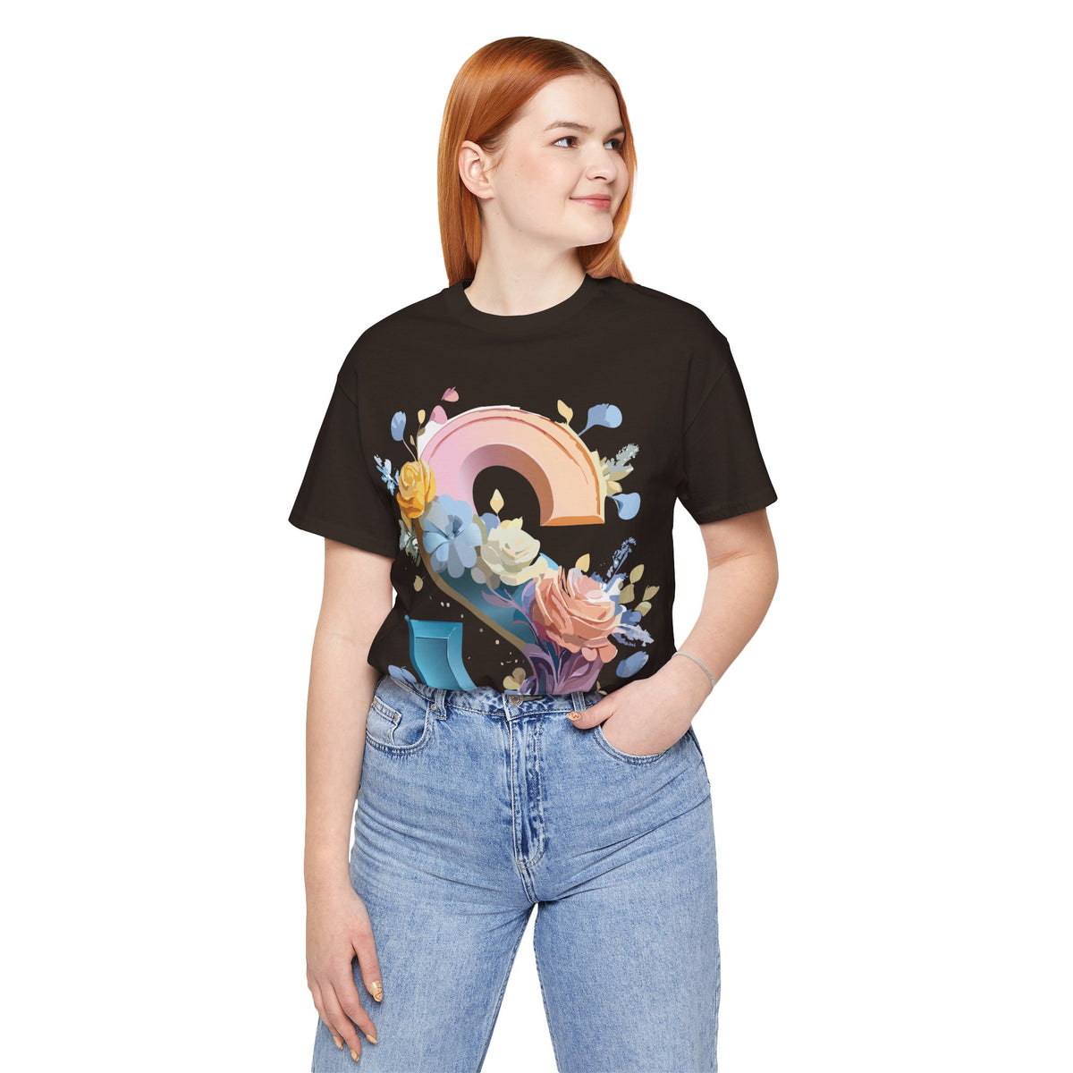 Letter S Graphic Unisex Cotton Bella+Canvas Tee with Art Letter Design