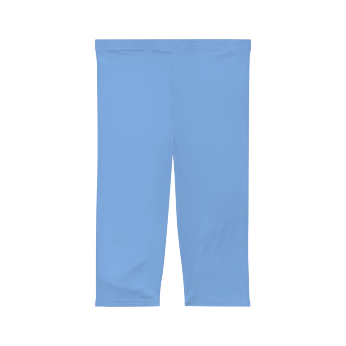 Miranda Blue Color Women's Brushed Suede Poly Span Casual Capri Leggings XS-2XL
