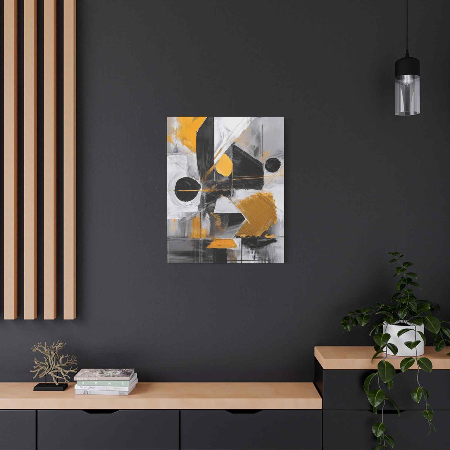 Black Abstract Painting Print Canvas 20x24,20x30,24x30, 24x32,24x36,30x40, 32x48,36x48,40x60 Pine-Wood Inner Frame ABS-20