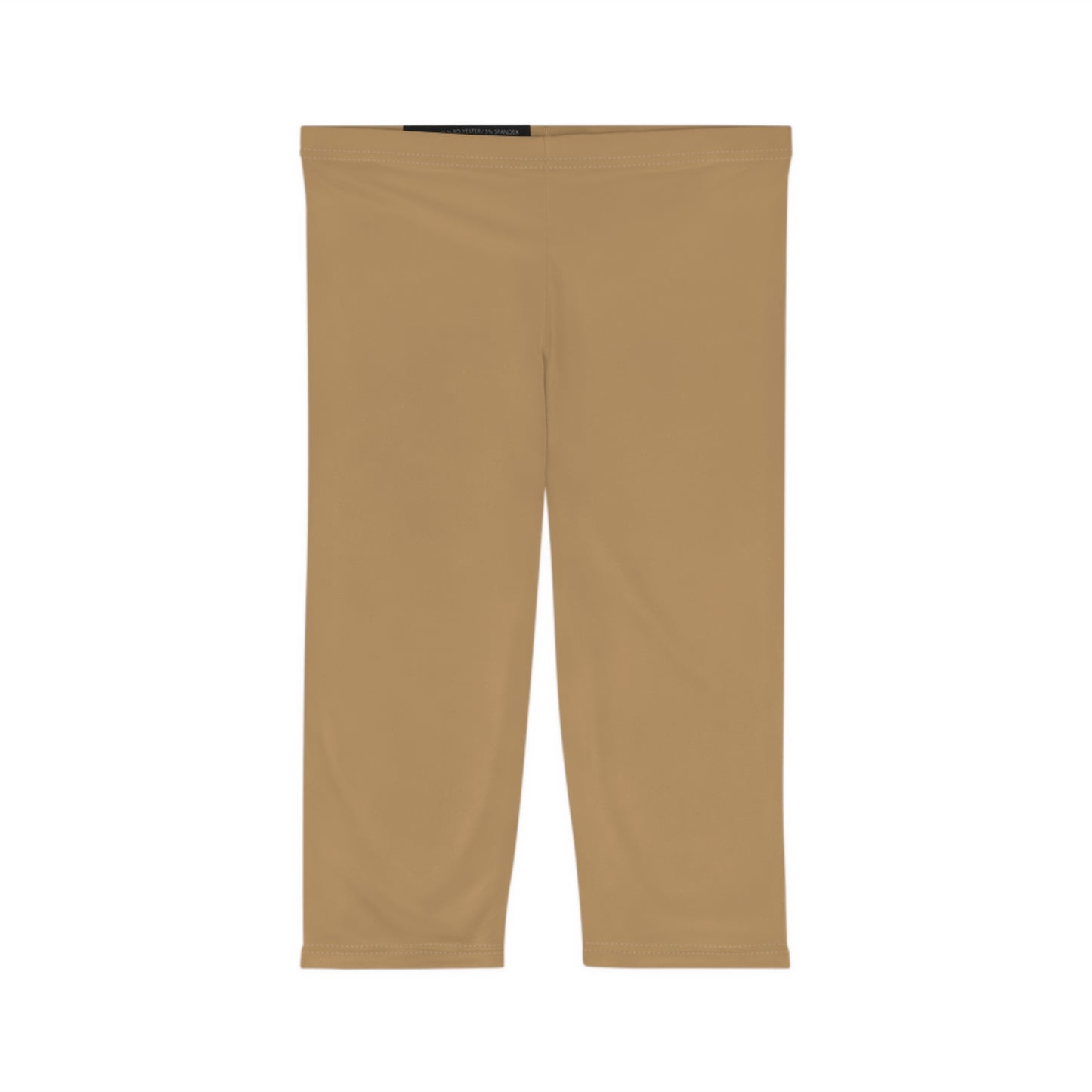 Camel Color Women's Brushed Suede Poly Span Casual Capri Leggings XS-2XL