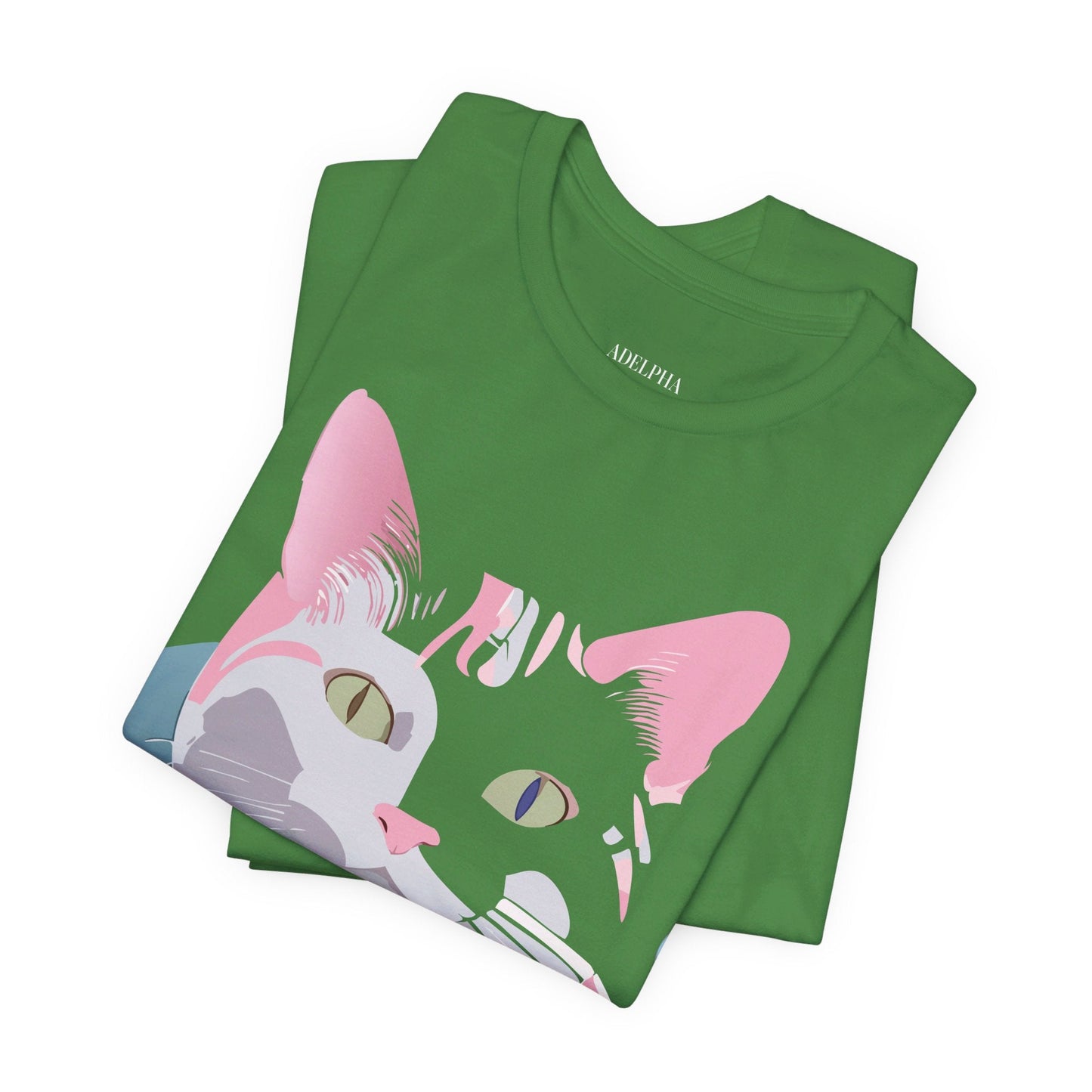 Cat Graphic Tee Unisex Short Sleeve T Shirt Adelpha Vintage Inspired Design
