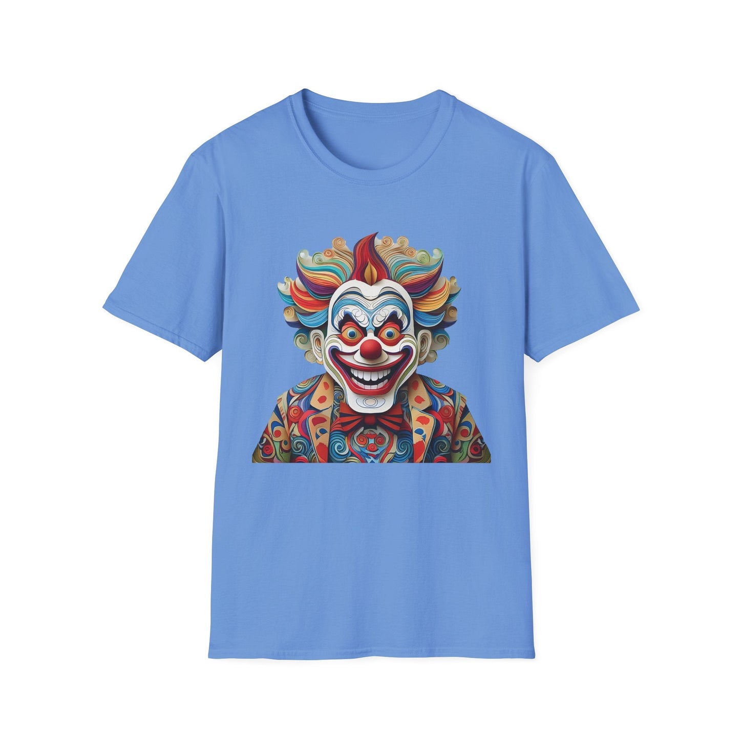 Graphic Clown Themed Unisex Softstyle Tee Funny Man Circus Scary Man Gildan 64000