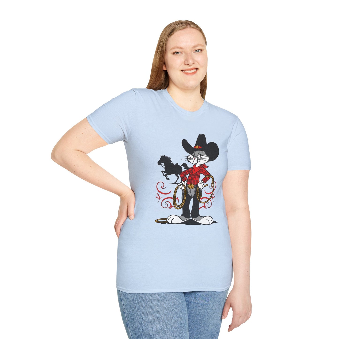 Bugs Bunny T Shirt Unisex Cartoon Tee Softstyle 64000 100 Percent Ring Spun Cotton