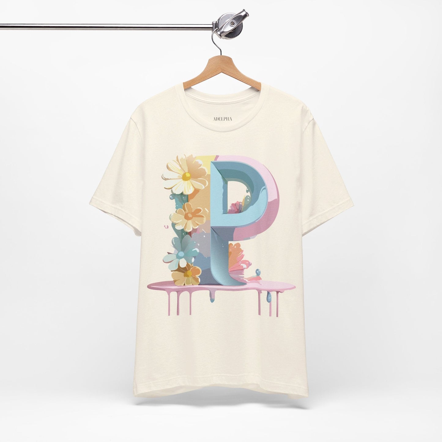Adelpha Letter P Graphic T Shirt Unisex Vintage Inspired Art Tee for Everyday Style