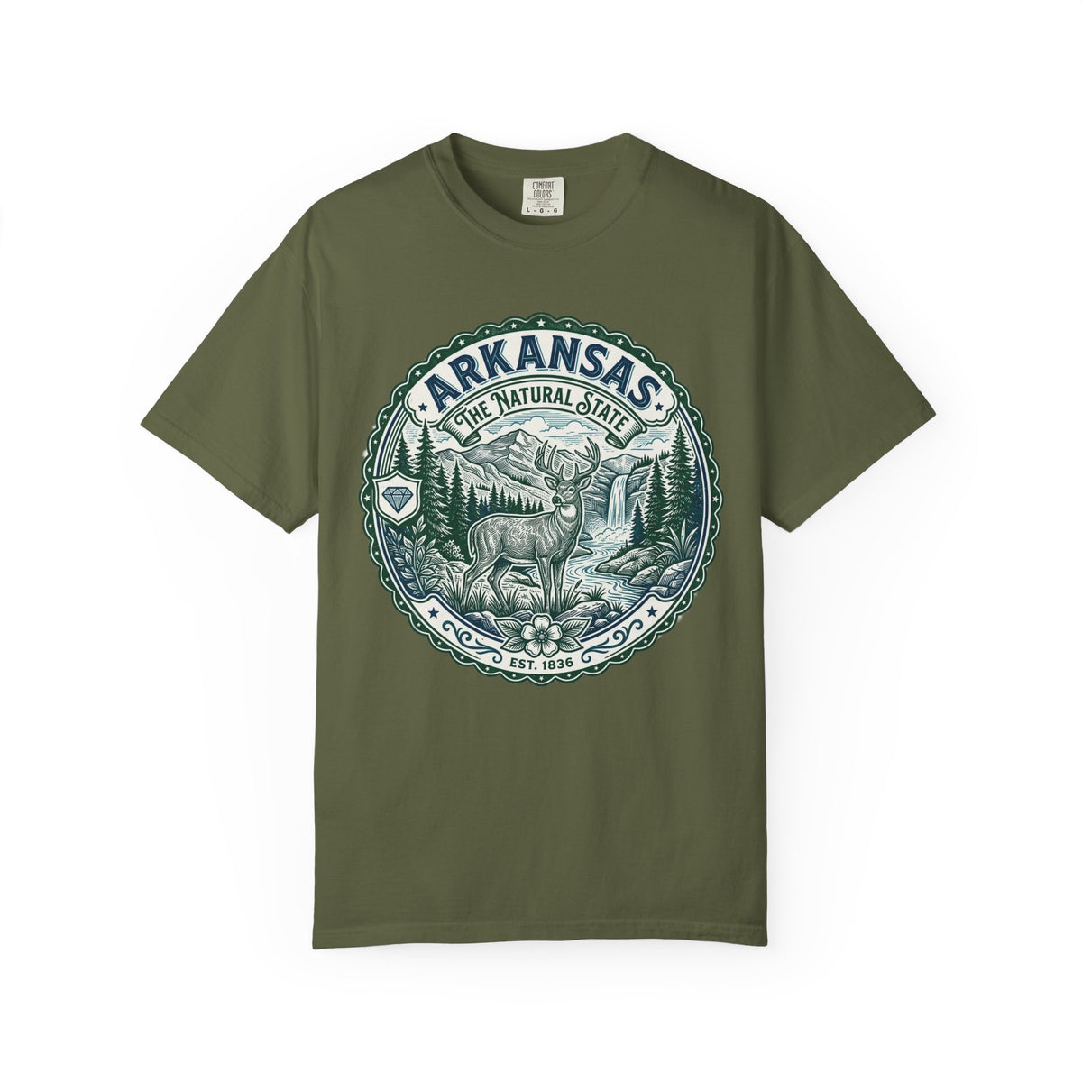Arkansas Graphic Heavyweight Garment-Dyed Travel Tourist Graphic Gift Tee Unisex 100 Cotton Comfort Colors T-Shirt
