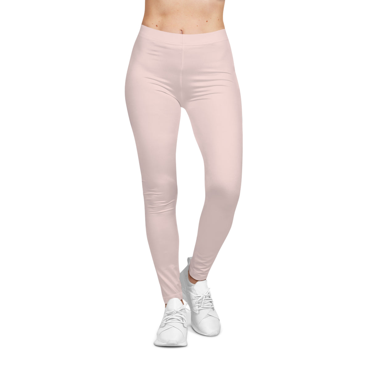 Soft Blush Pink Cream Color Women's Poly-Span Casual Leggings XS-2XL