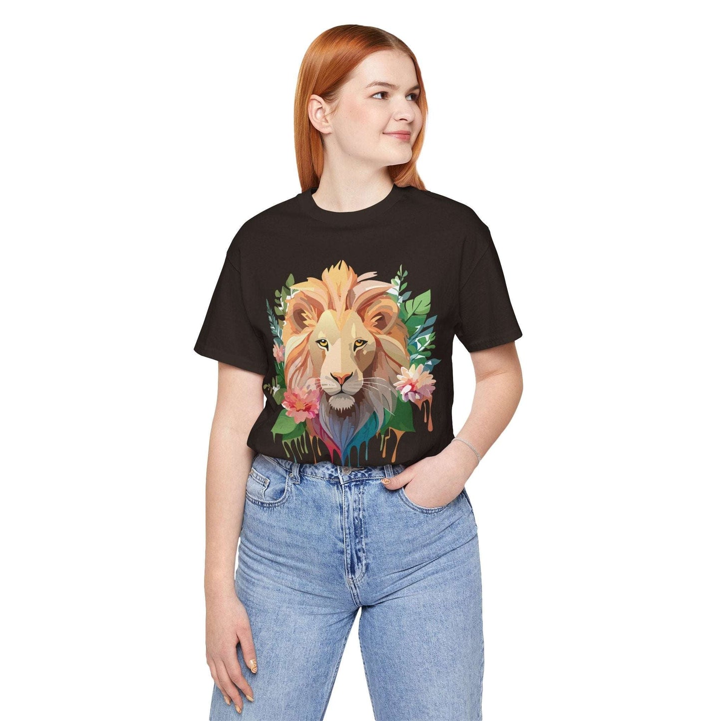 Lion Graphic Unisex 100 Cotton Vintage Animal Artwork Tee 8